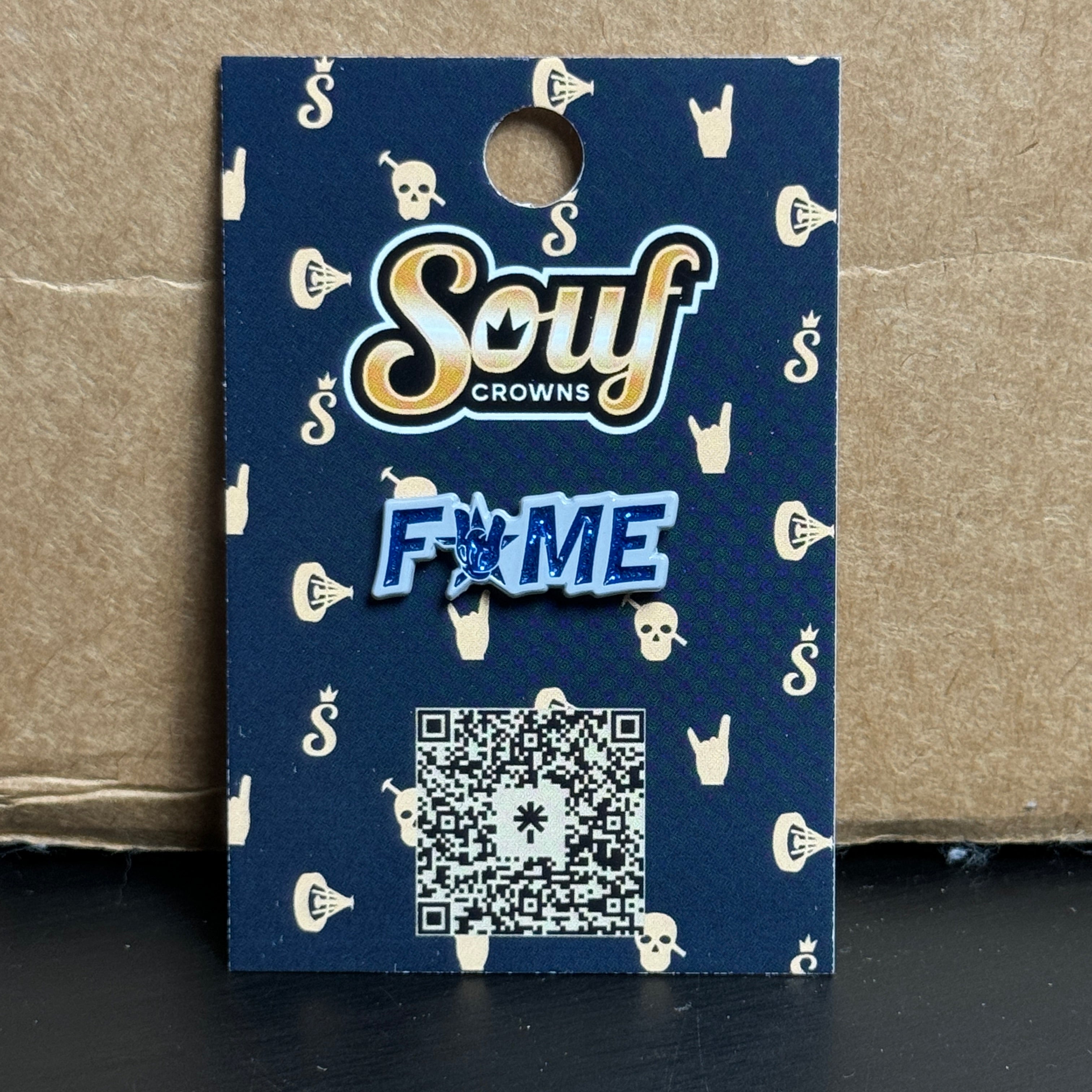 Blue Gray FAME Graphic Pin