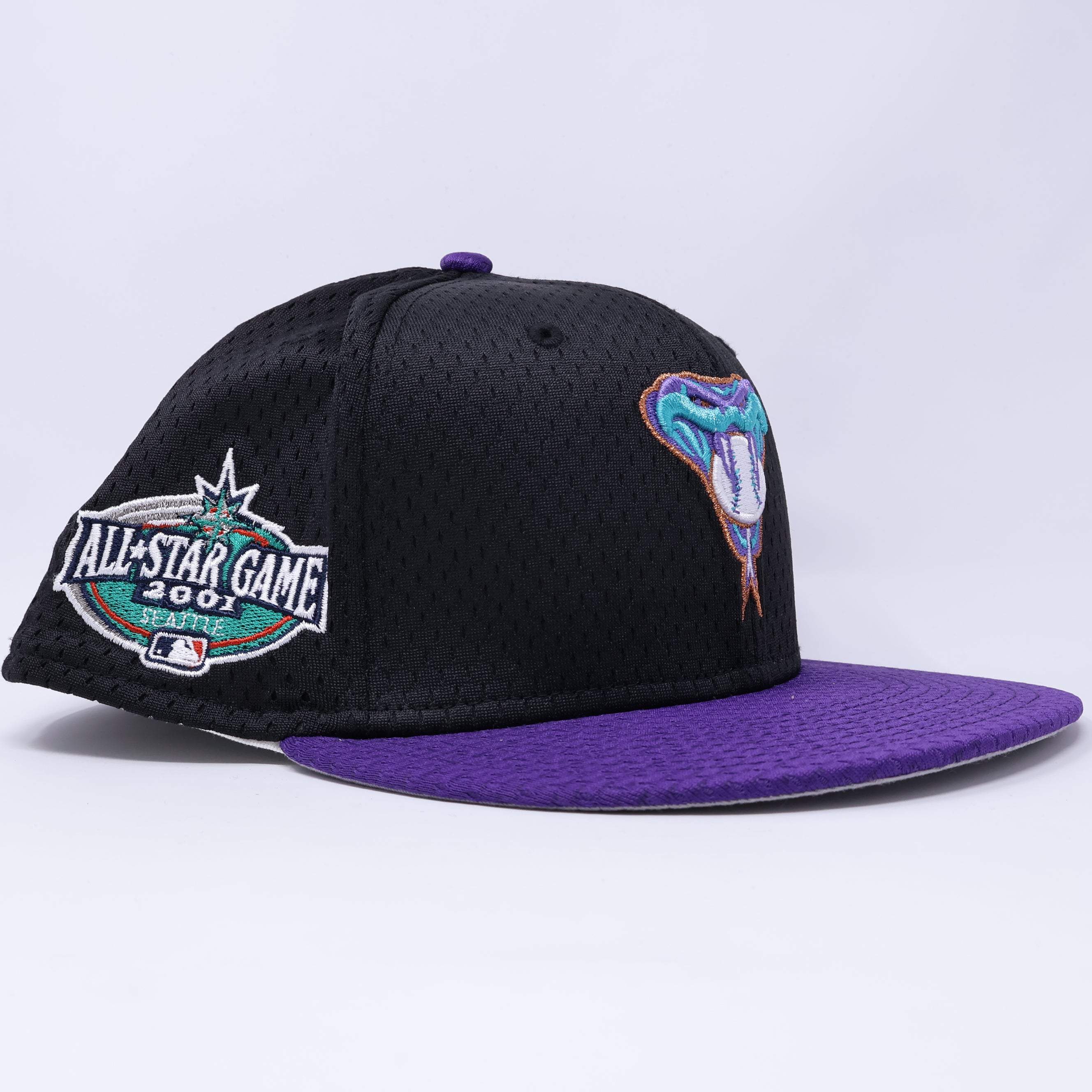 NWT 1/2 Black Mesh Arizona Diamondbacks 2001 All Star Game 59fifty New Era Fitted Hat Cap