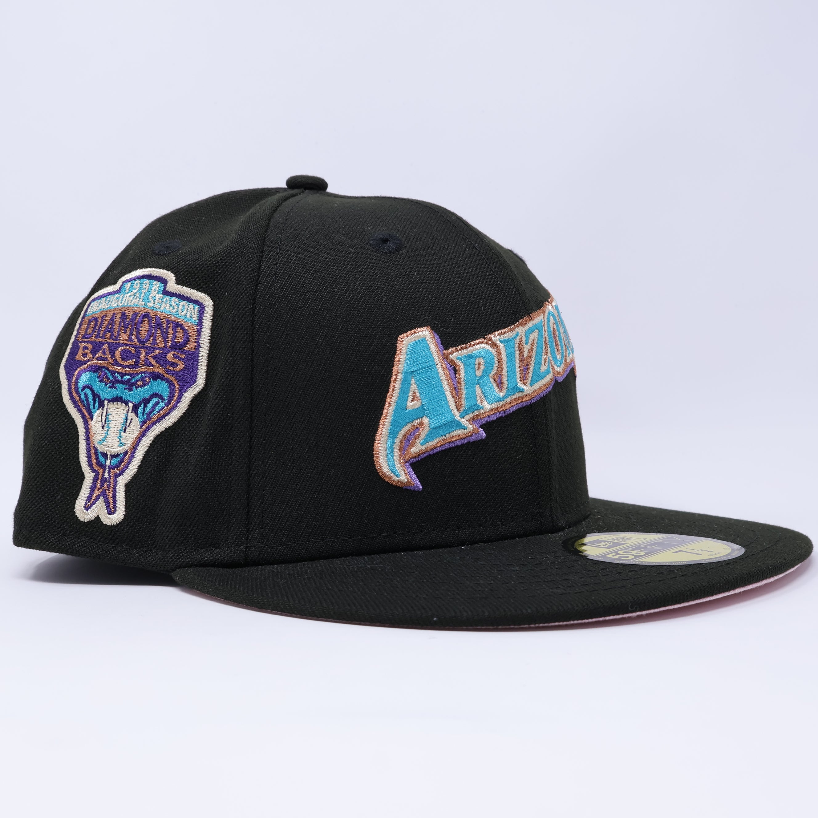 NEW 1/2 Black Arizona Diamondbacks 1998 Inaugural Season 59fifty New Era Fitted Hat Cap
