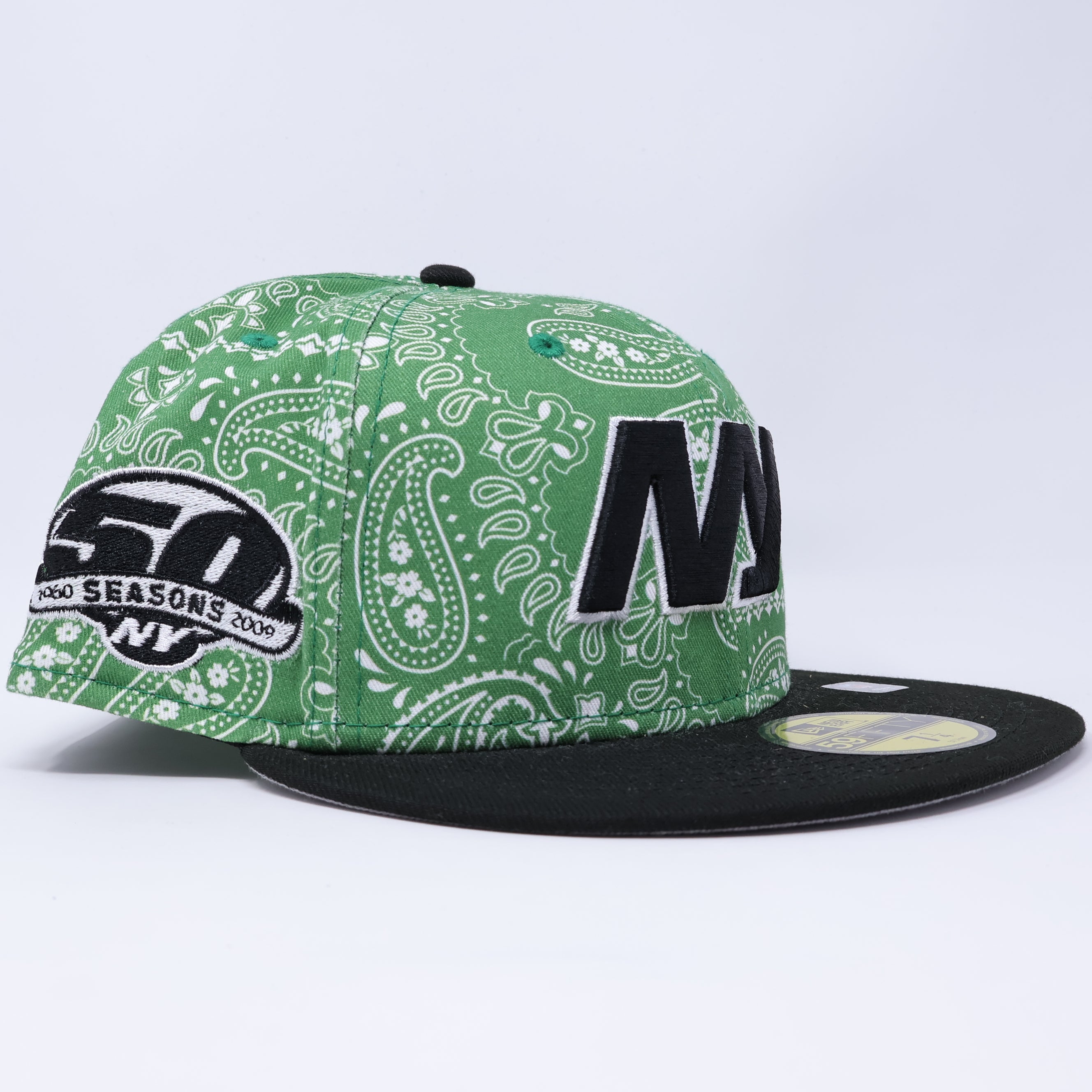 NWT 1/4 Green Paisely New York Giants 50 Seasons 59fifty New Era Fitted Hat Cap
