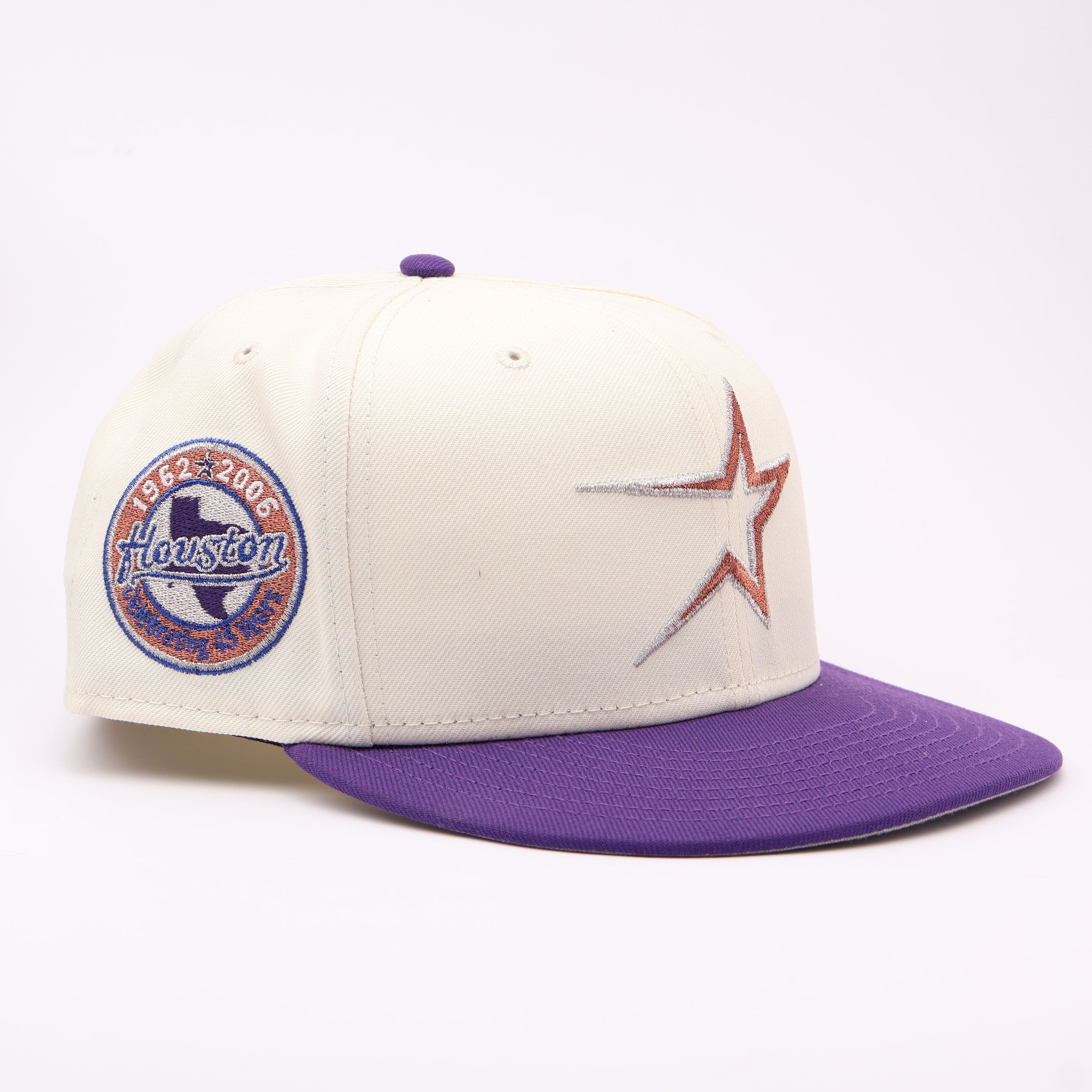 USED 8 Chrome Houston Astros Celebrating 45 Years 59fifty New Era Fitted Hat Cap