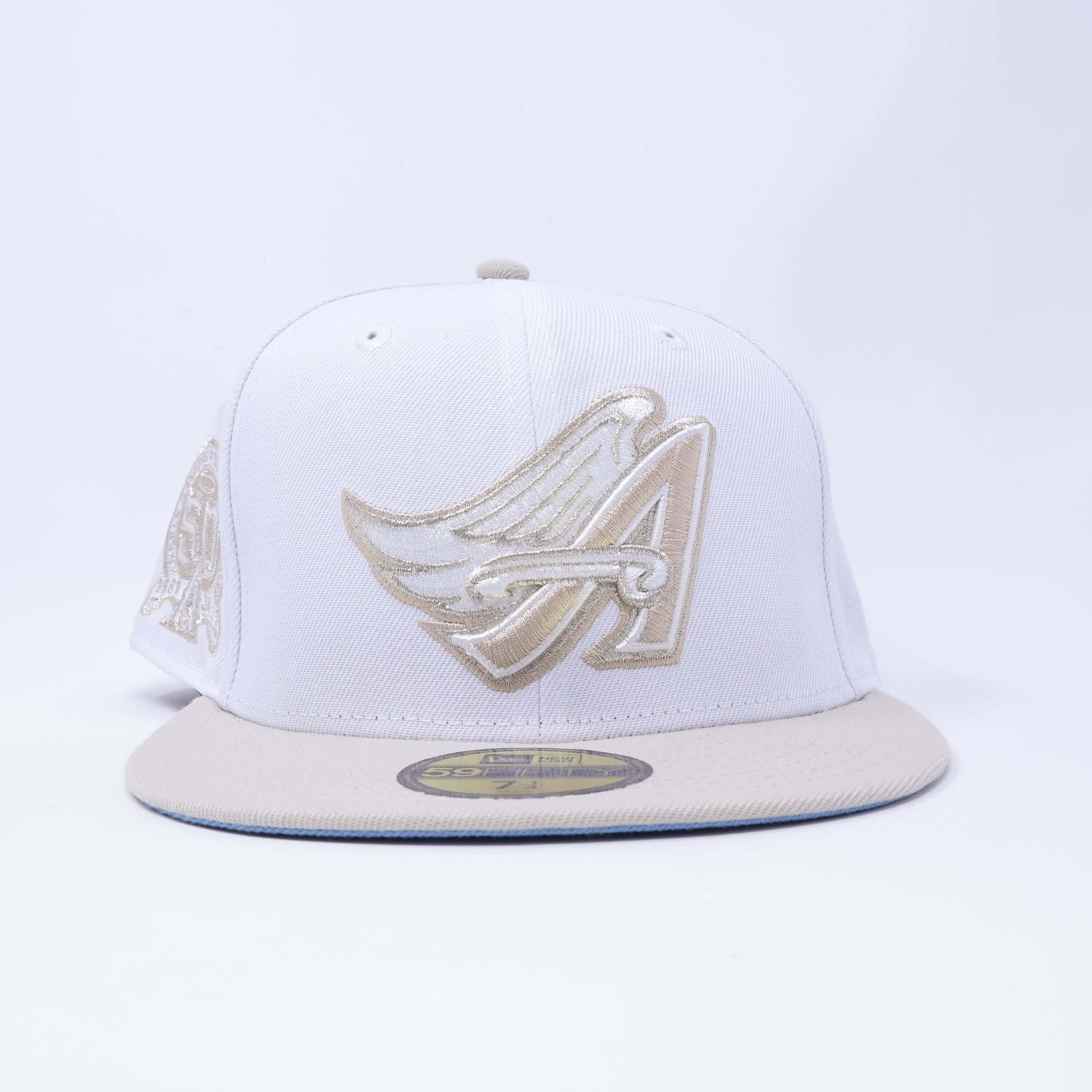 NWT 1/4 White Los Angeles Angels 50th Anniversary 59fifty New Era Fitted Hat Cap