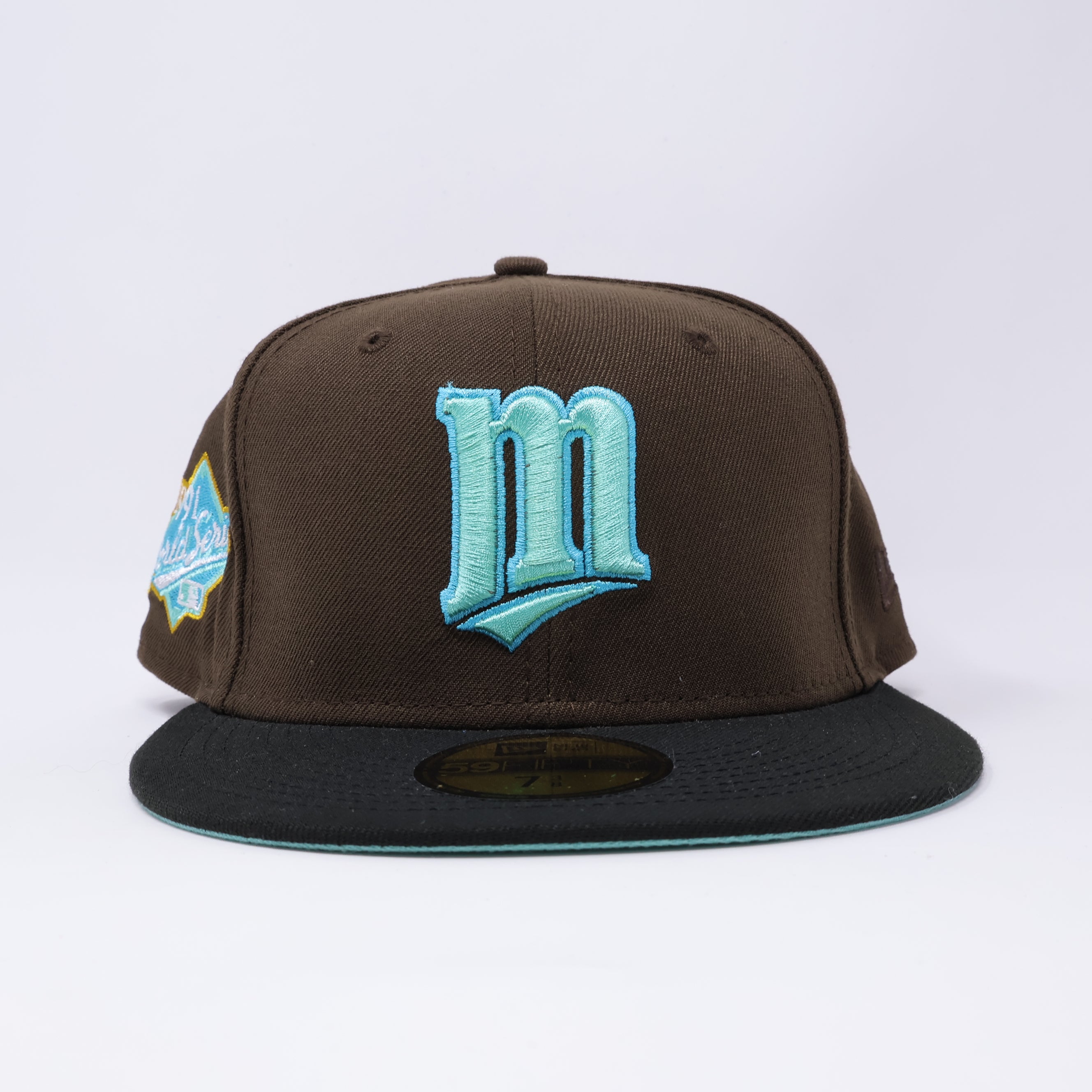 NWT 3/8 Brown Minnesota Twins 1991 World Series 59fifty New Era Fitted Hat Cap