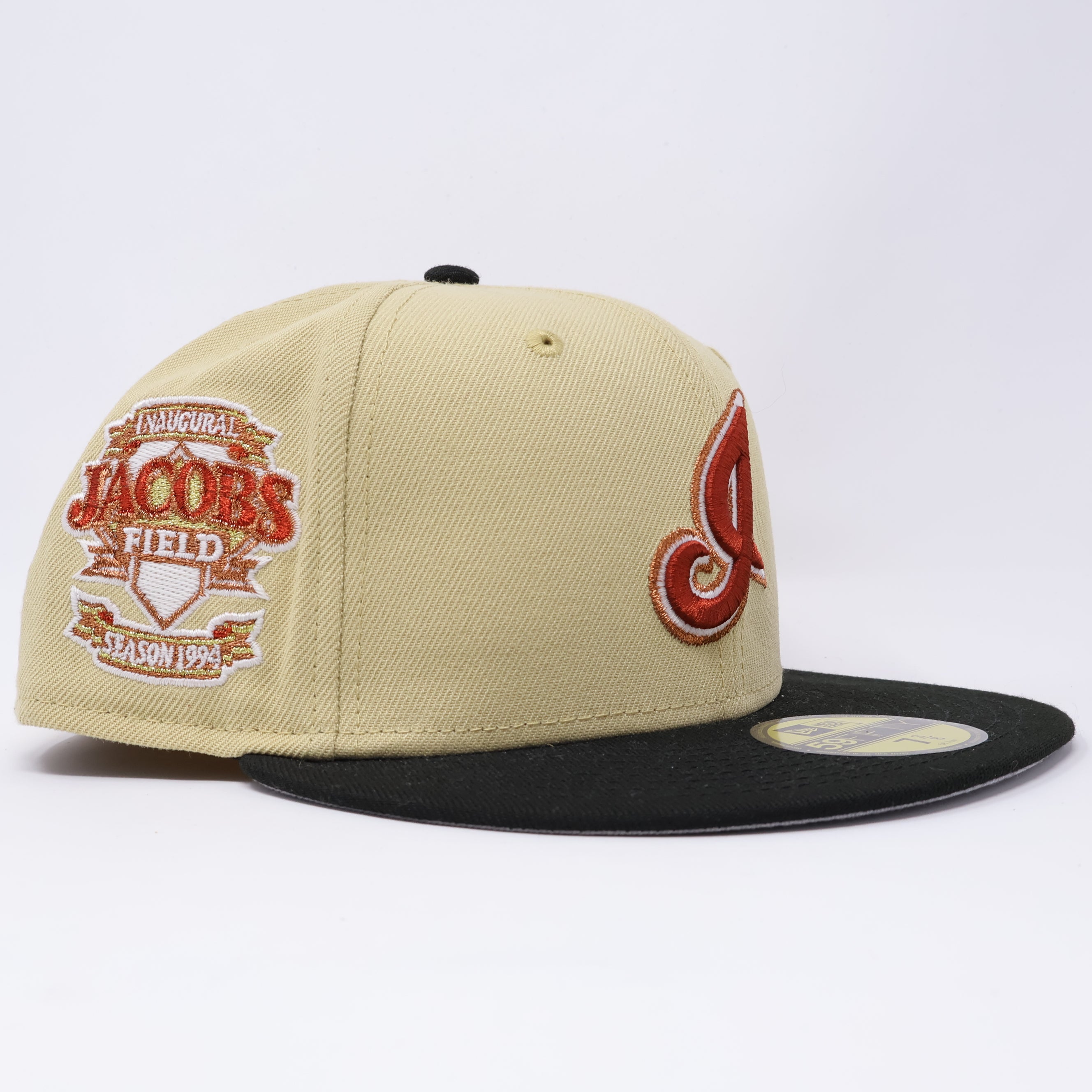 NWT 3/8 Khaki Cleveland Indians Jacobs Field 59fifty New Era Fitted Hat Cap
