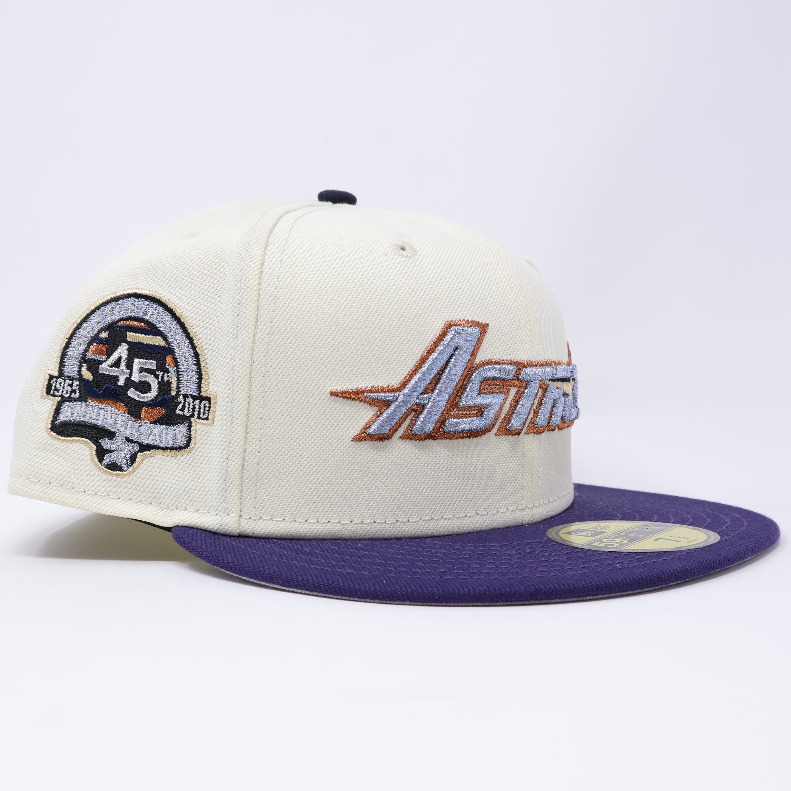 NWT 1/2 Chrome Houston Astros 45th Anniversary Great Years 59fifty New Era Fitted Hat Cap
