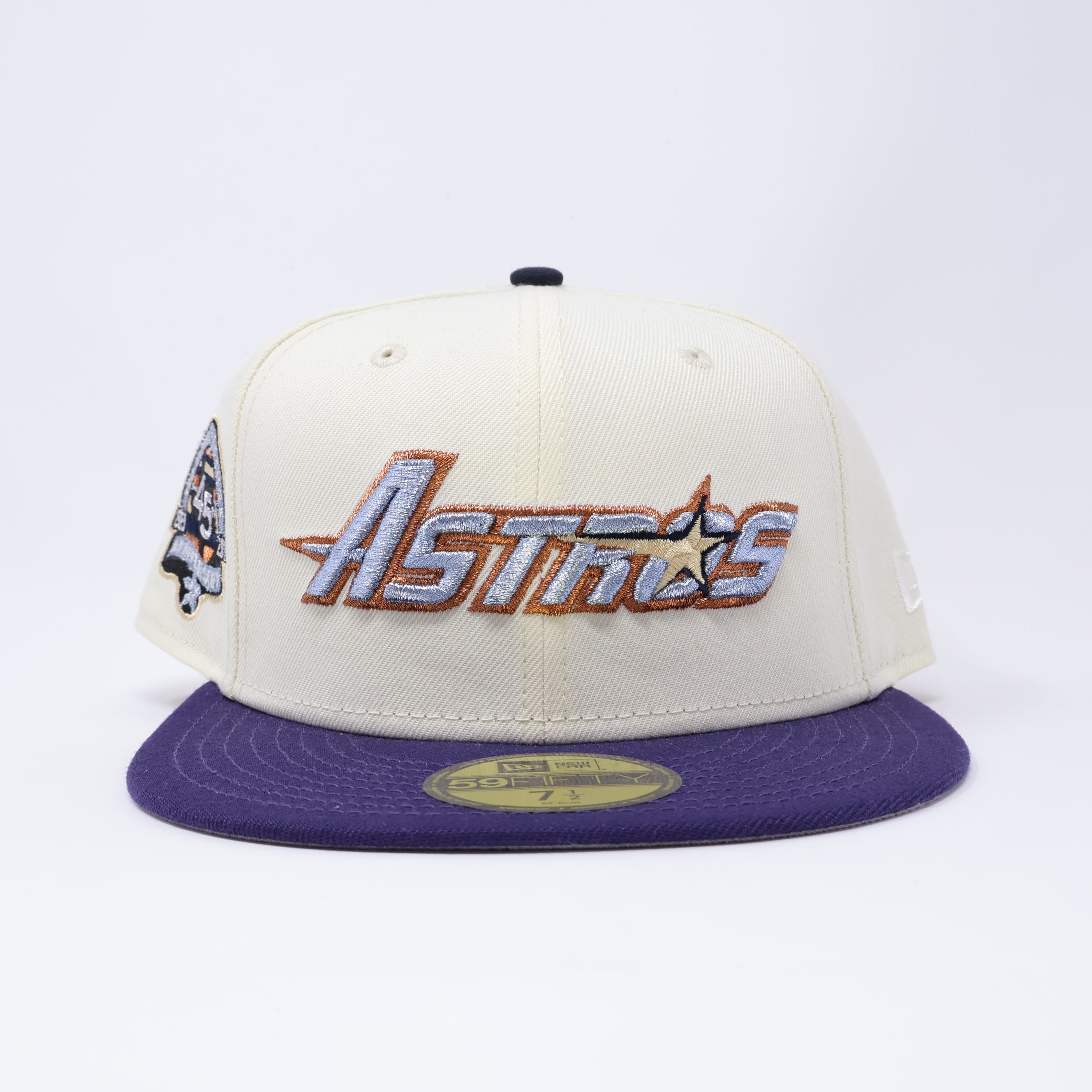 NWT 1/2 Chrome Houston Astros 45th Anniversary Great Years 59fifty New Era Fitted Hat Cap