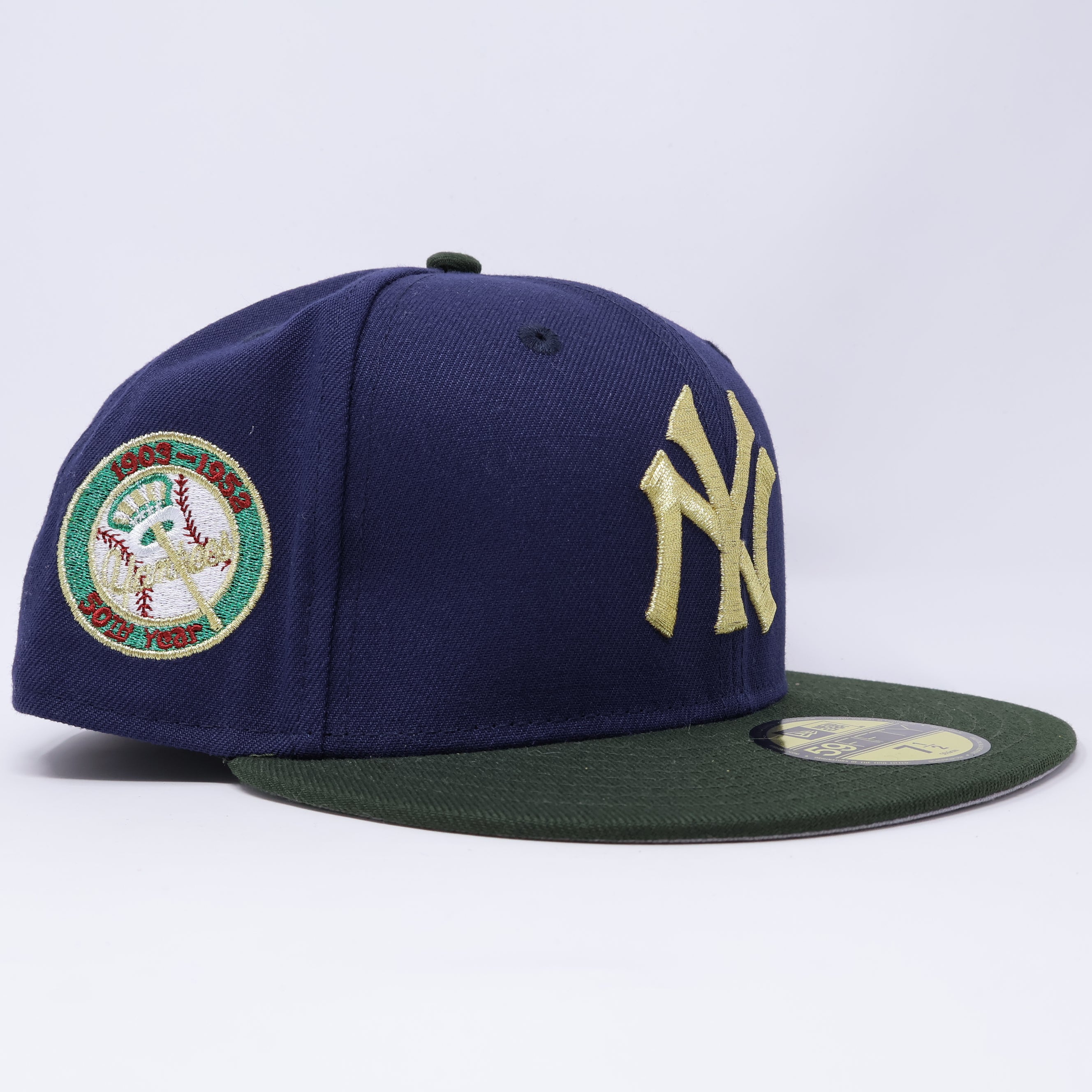 NWT 1/2 Navy New York Yankees 50th Year 59fifty New Era Fitted Hat Cap