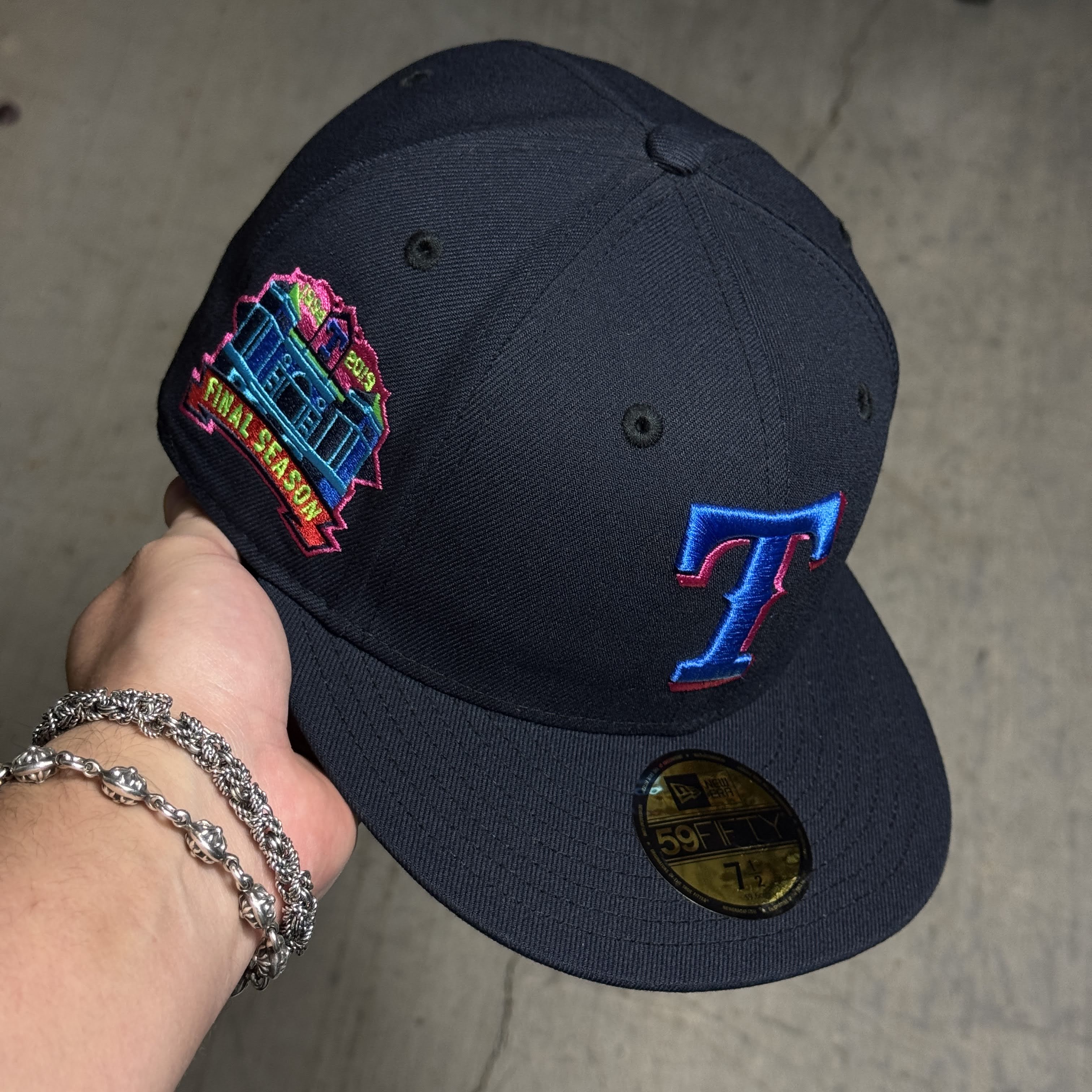 NWT 1/2 Navy Dallas Texas Rangers Final Season 59fifty New Era Fitted Hat Cap