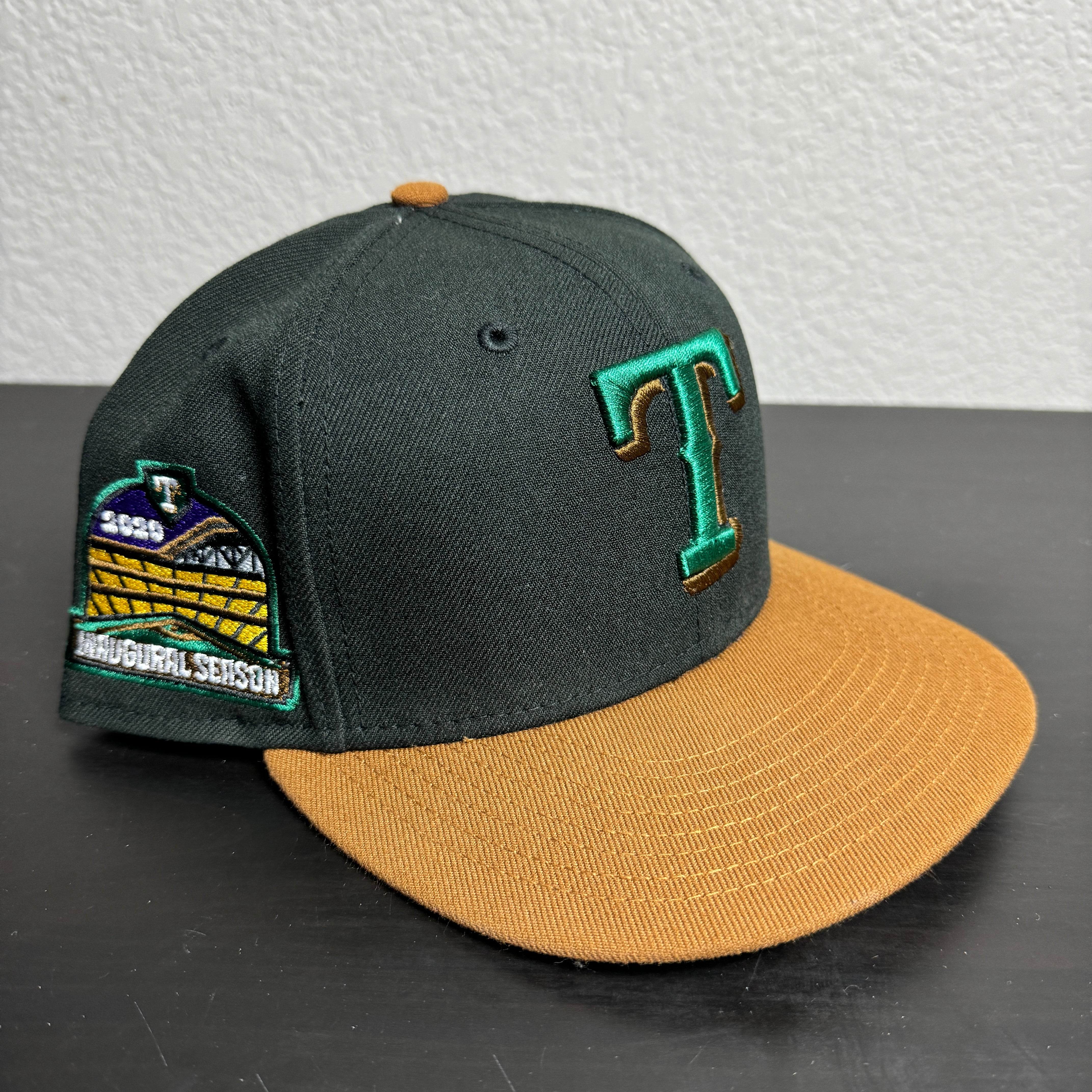 AT&T 5/8 Texas Rangers Black Brown Brim Inaugural Szn