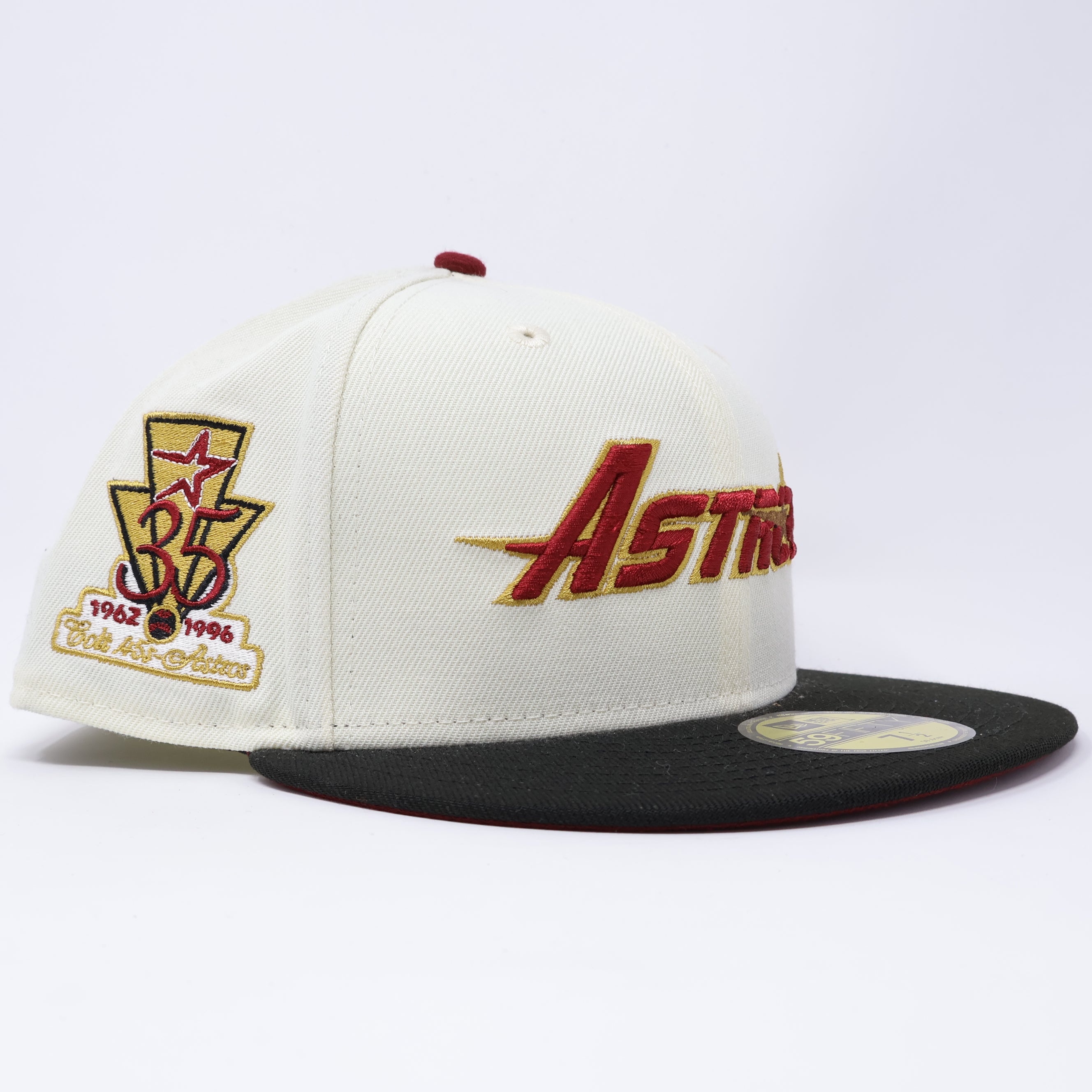 NEW 1/2 Chrome Houston Astros 35th Anniversary Colt 45 New Era Fitted Hat Cap