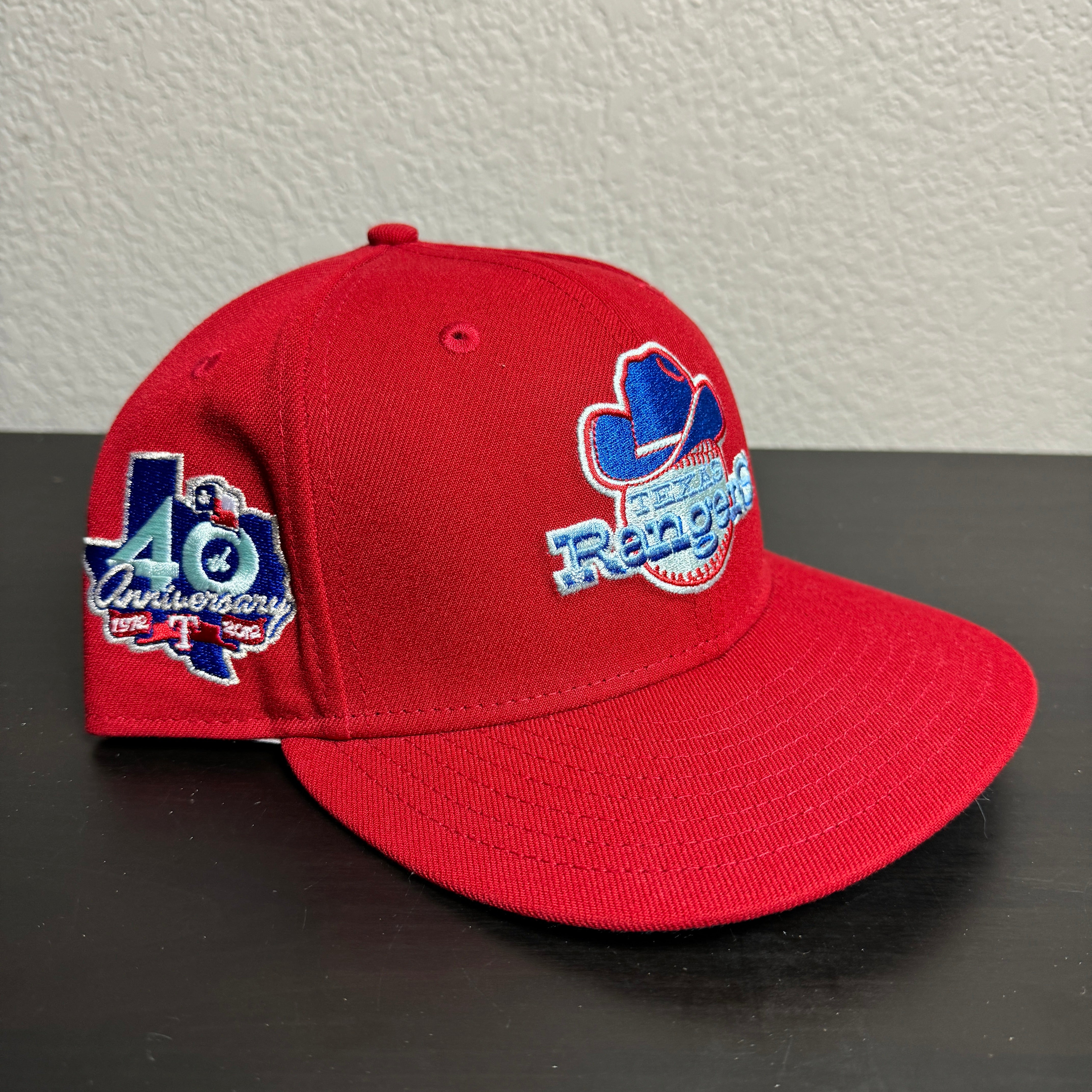 AT&T 5/8 Texas Rangers Red BallHat 40th