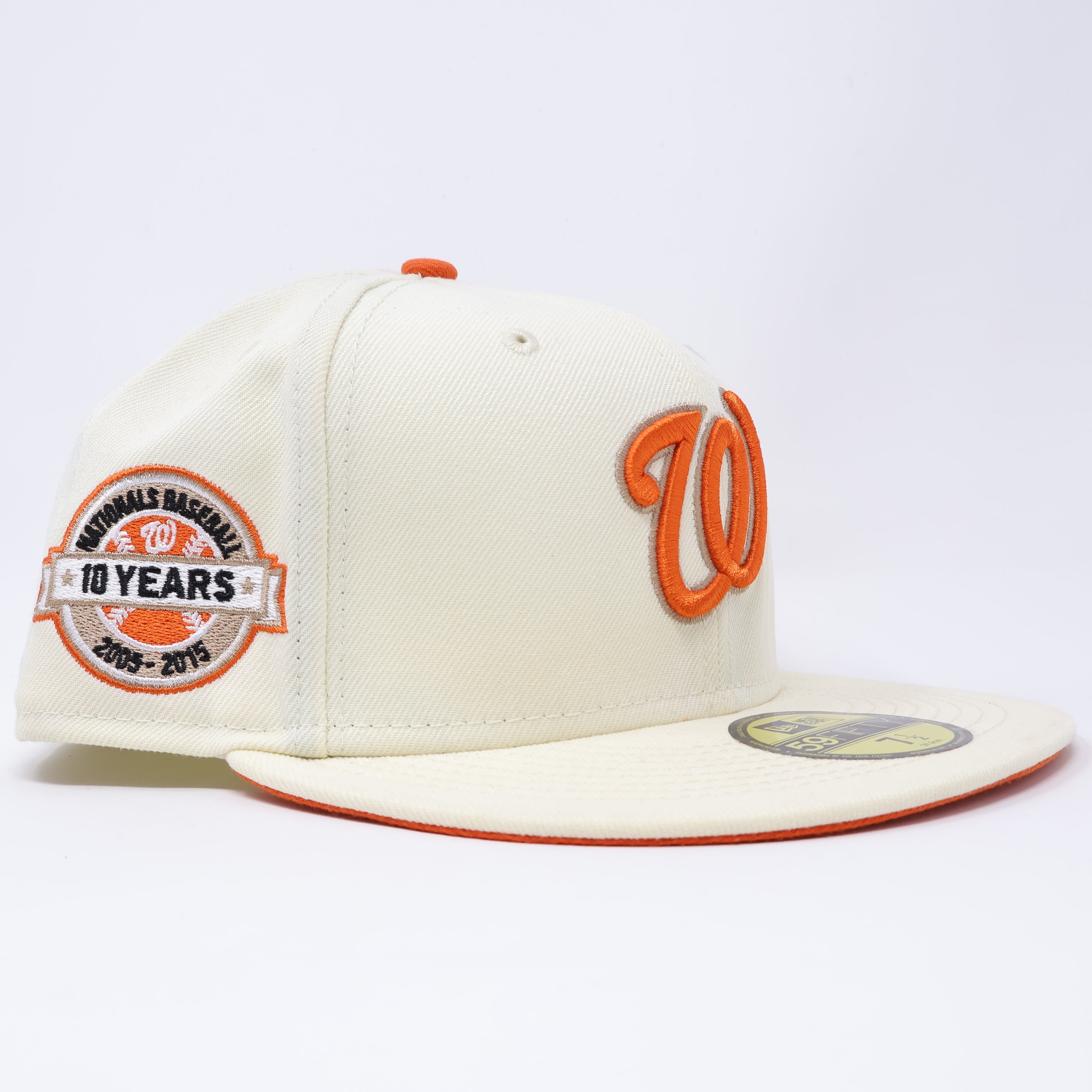 NWT 1/2 Chrome Washington Nationals 10 Years 59fifty New Era Fitted Hat Cap