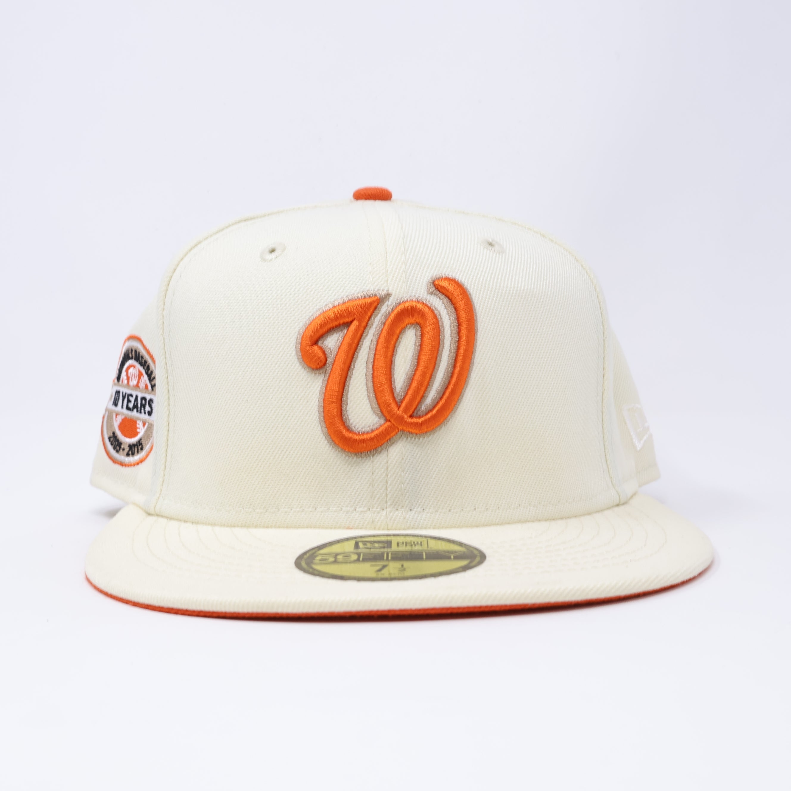 NWT 1/2 Chrome Washington Nationals 10 Years 59fifty New Era Fitted Hat Cap