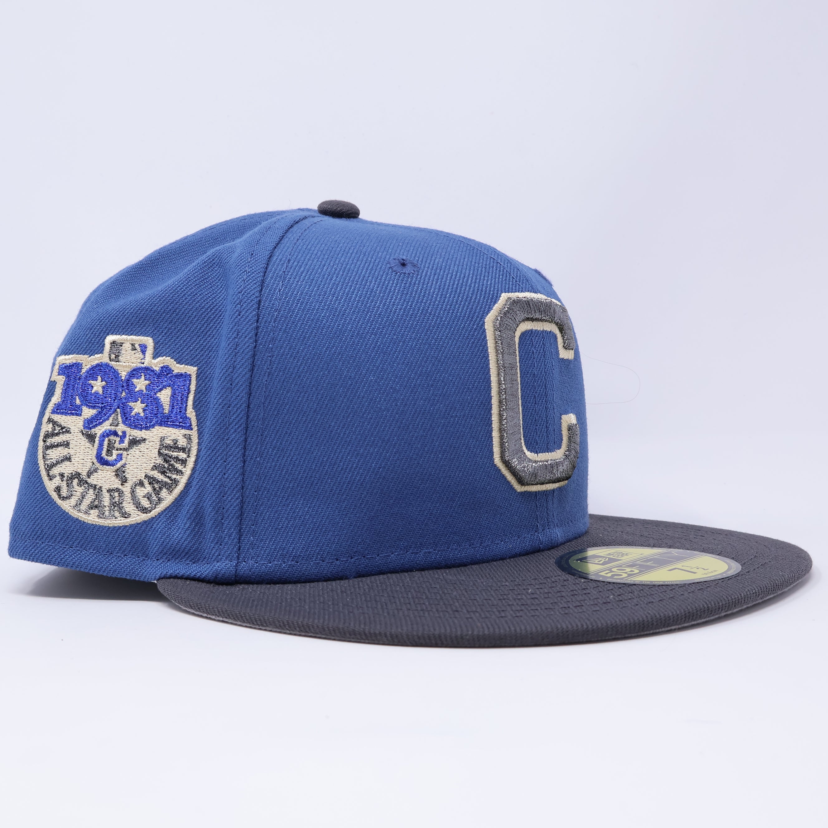 NWT 1/2 Blue Cleveland Indians 1981 All Star Game 59fifty New Era Fitted Hat Cap