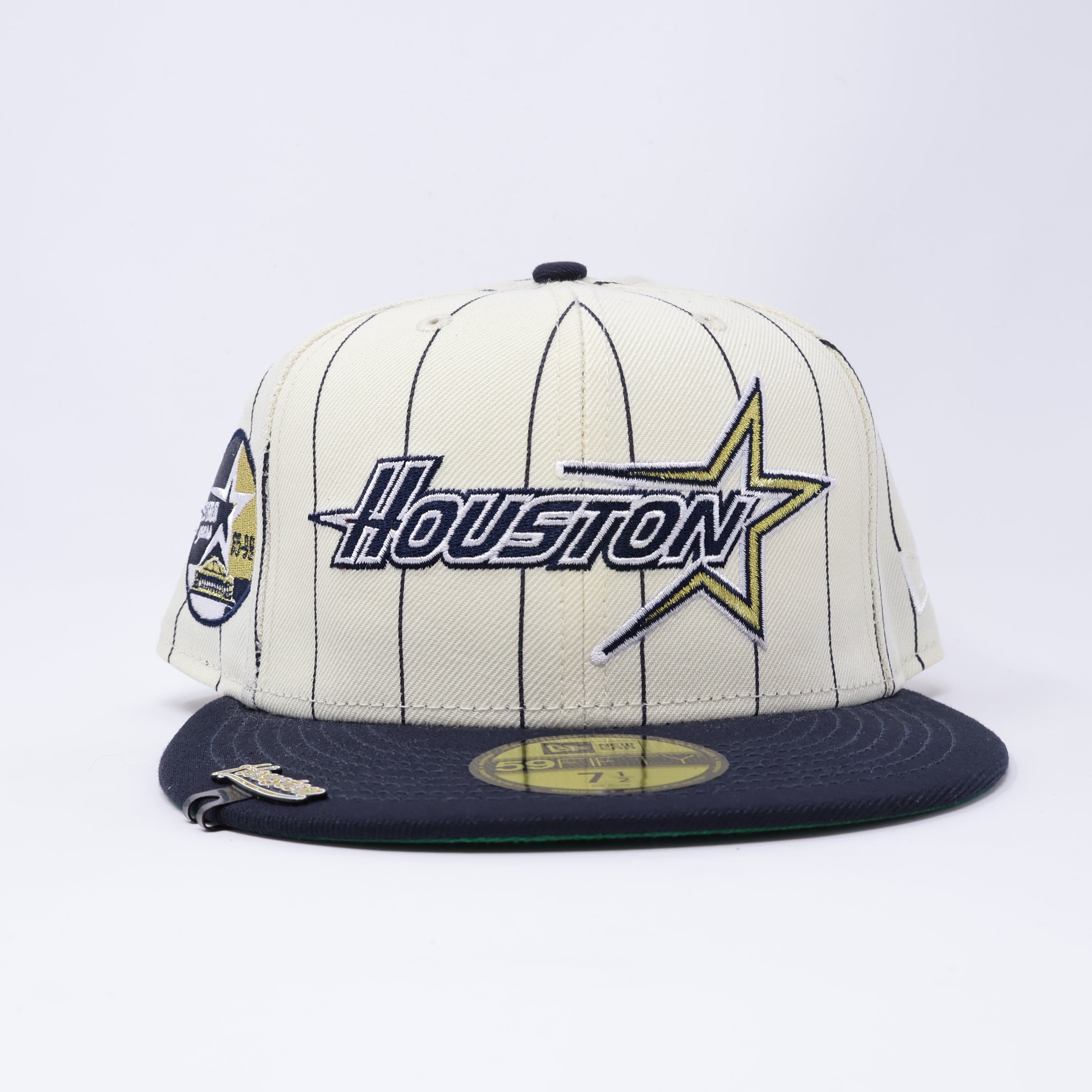 NWT 1/2 Chrome Pinstripe Houston Astros 35 Great Years 59fifty New Era Fitted Hat Cap