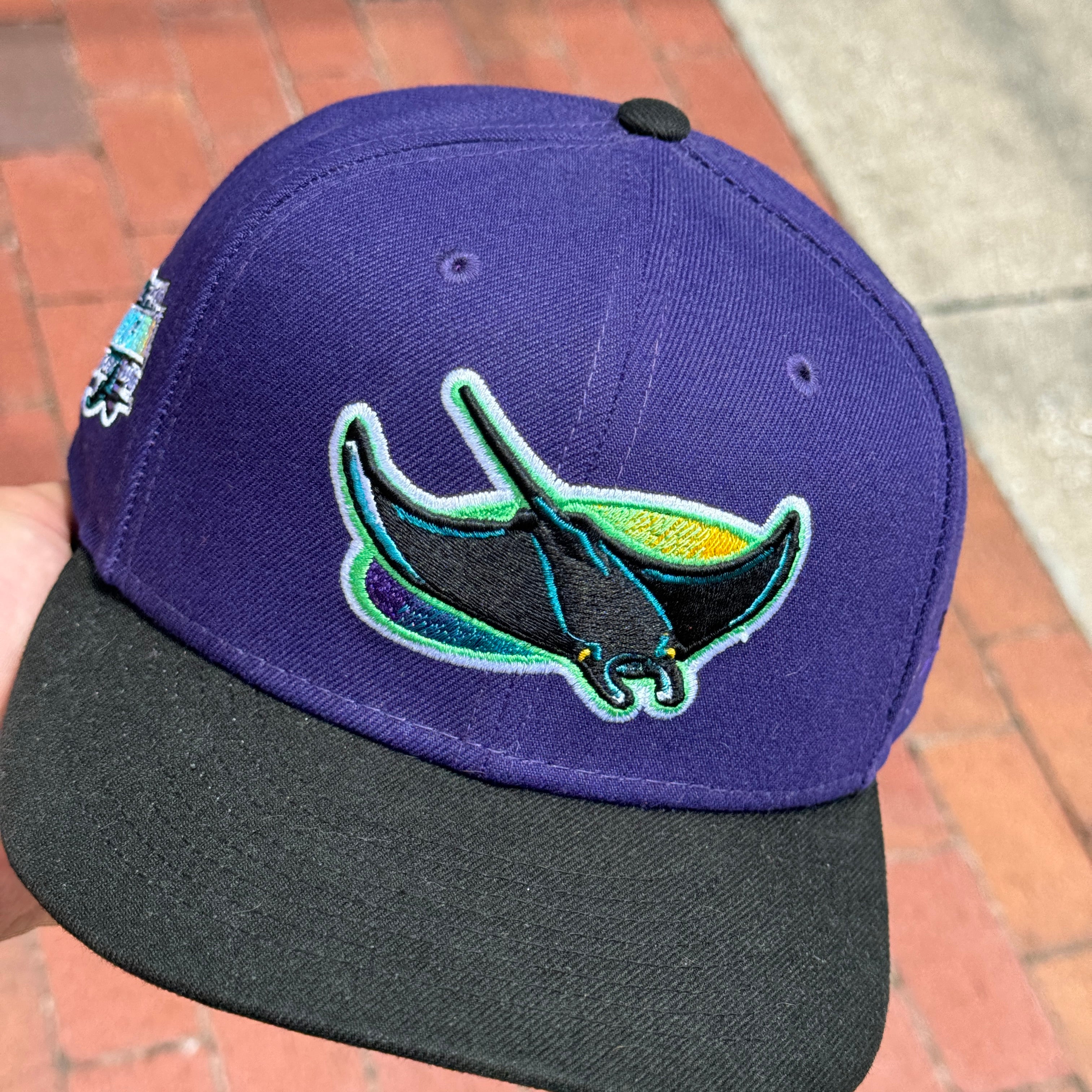 USED 1/2 Purple Tampa Devil Rays Inaugural Season 1998 59fifty New Era Fitted Hat Cap