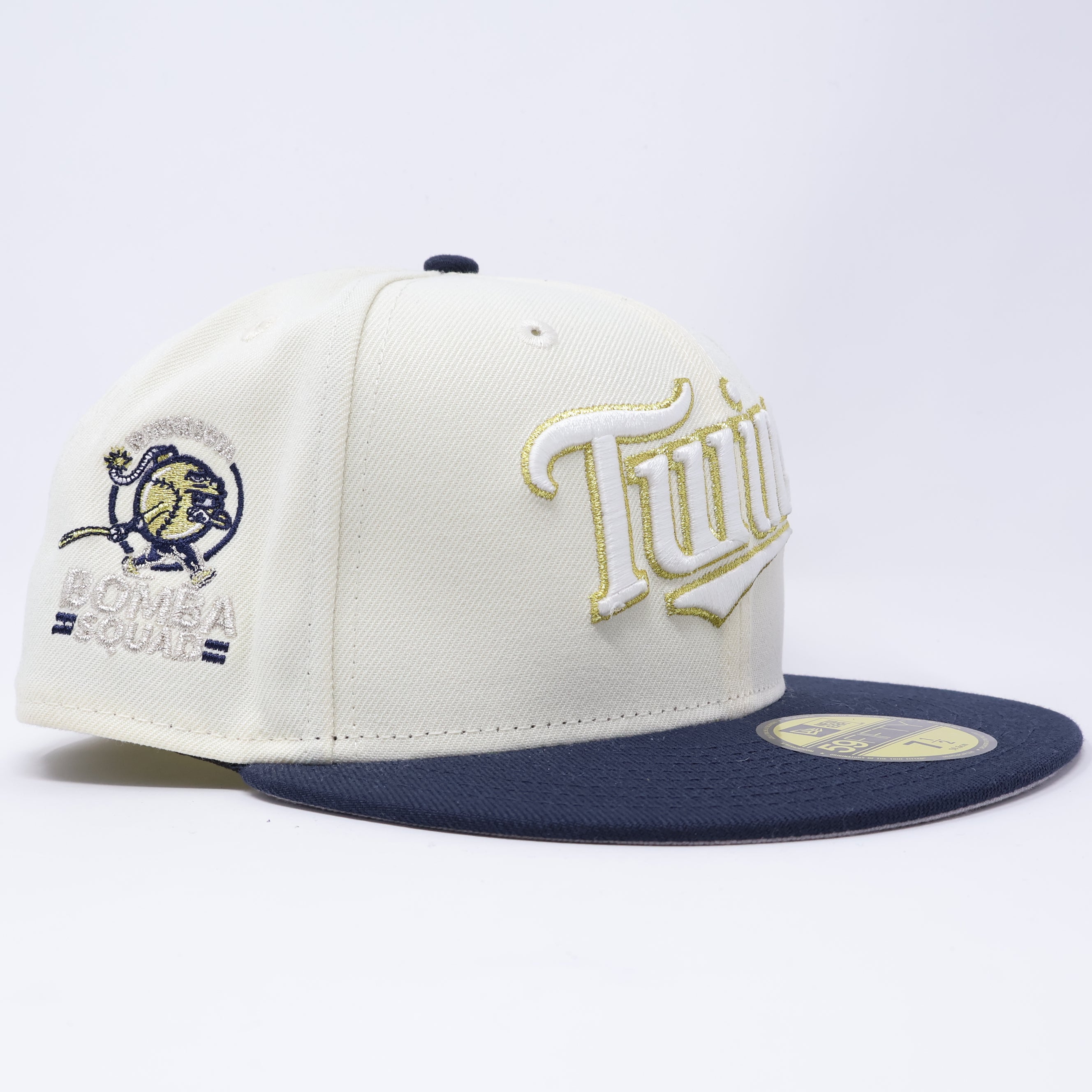 NWT 1/2 Chrome Minnesota Twins Bomba Squad 59fifty New Era Fitted Hat Cap