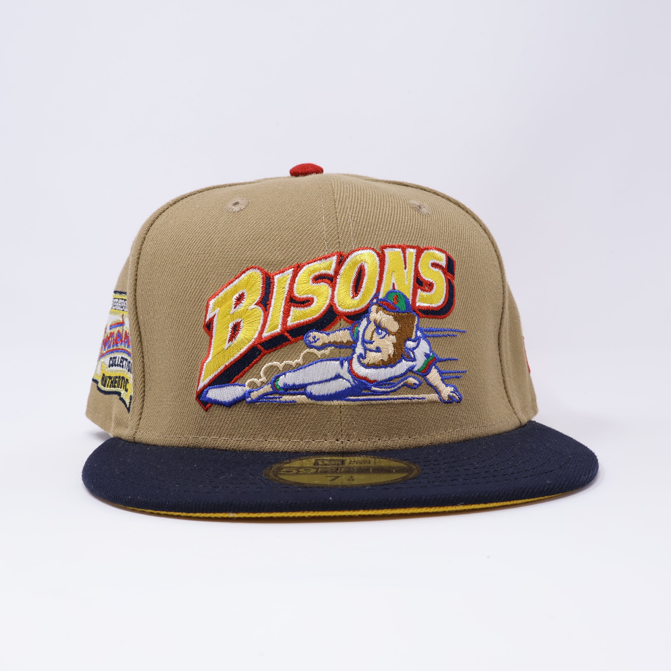 NEW 1/8 Khaki Buffalo Bisons Hometown Collection 59fifty New Era Fitted Hat Cap