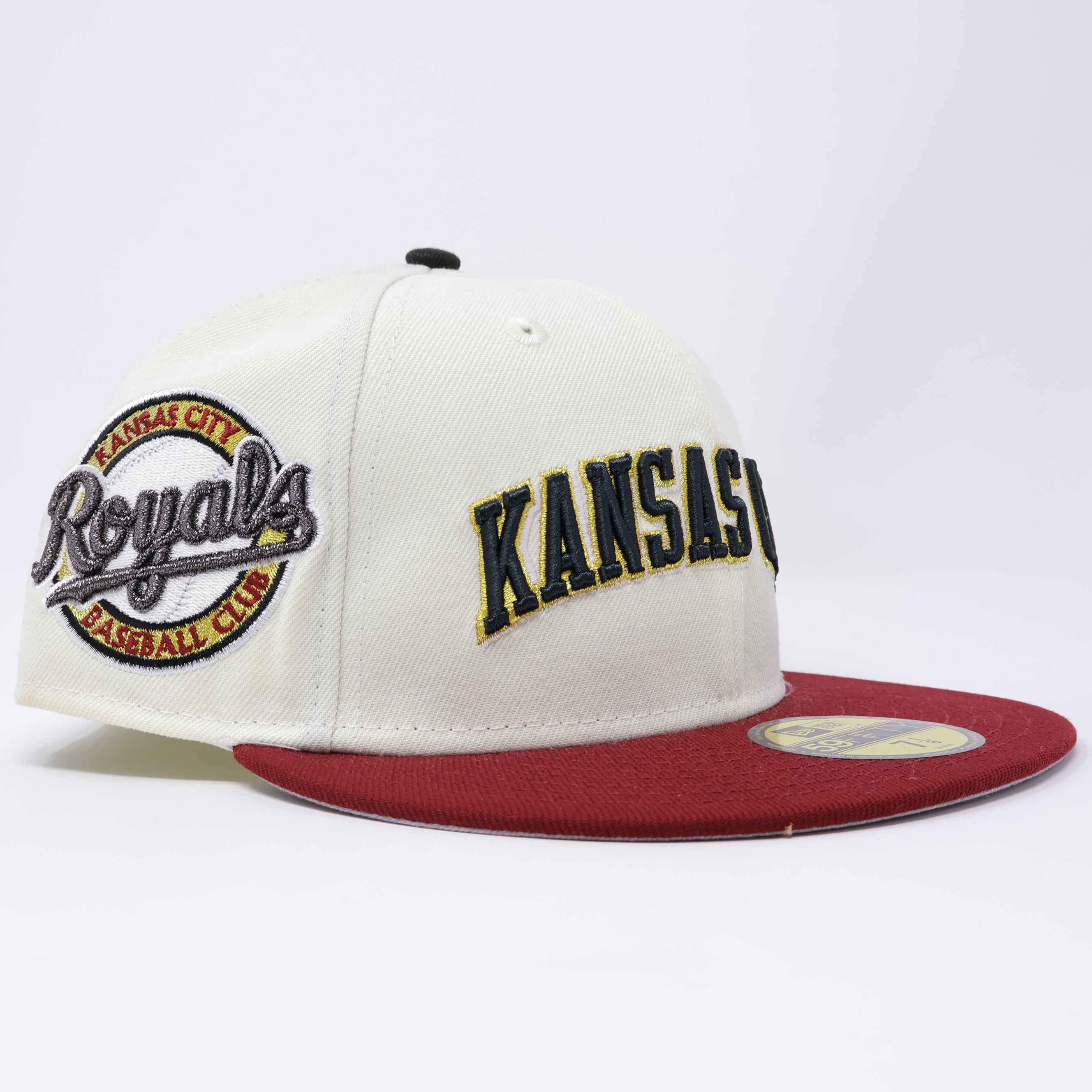 NEW 1/8 Chrome Kansas City Royals Baseball Club 59fifty New Era Fitted Hat Cap