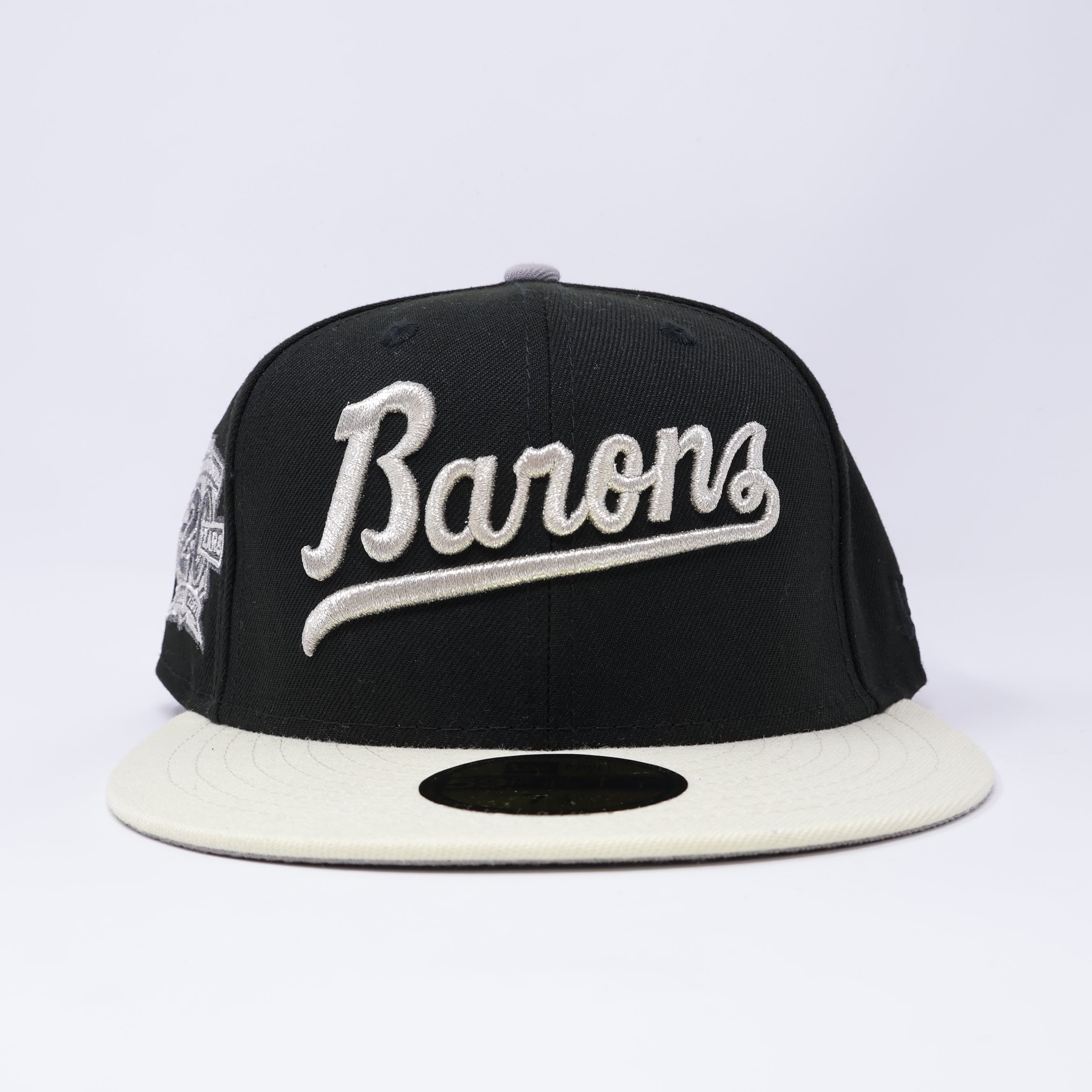 NEW 1/8 Black Birmingham Barons 20 Years 59fifty New Era Fitted Hat Cap