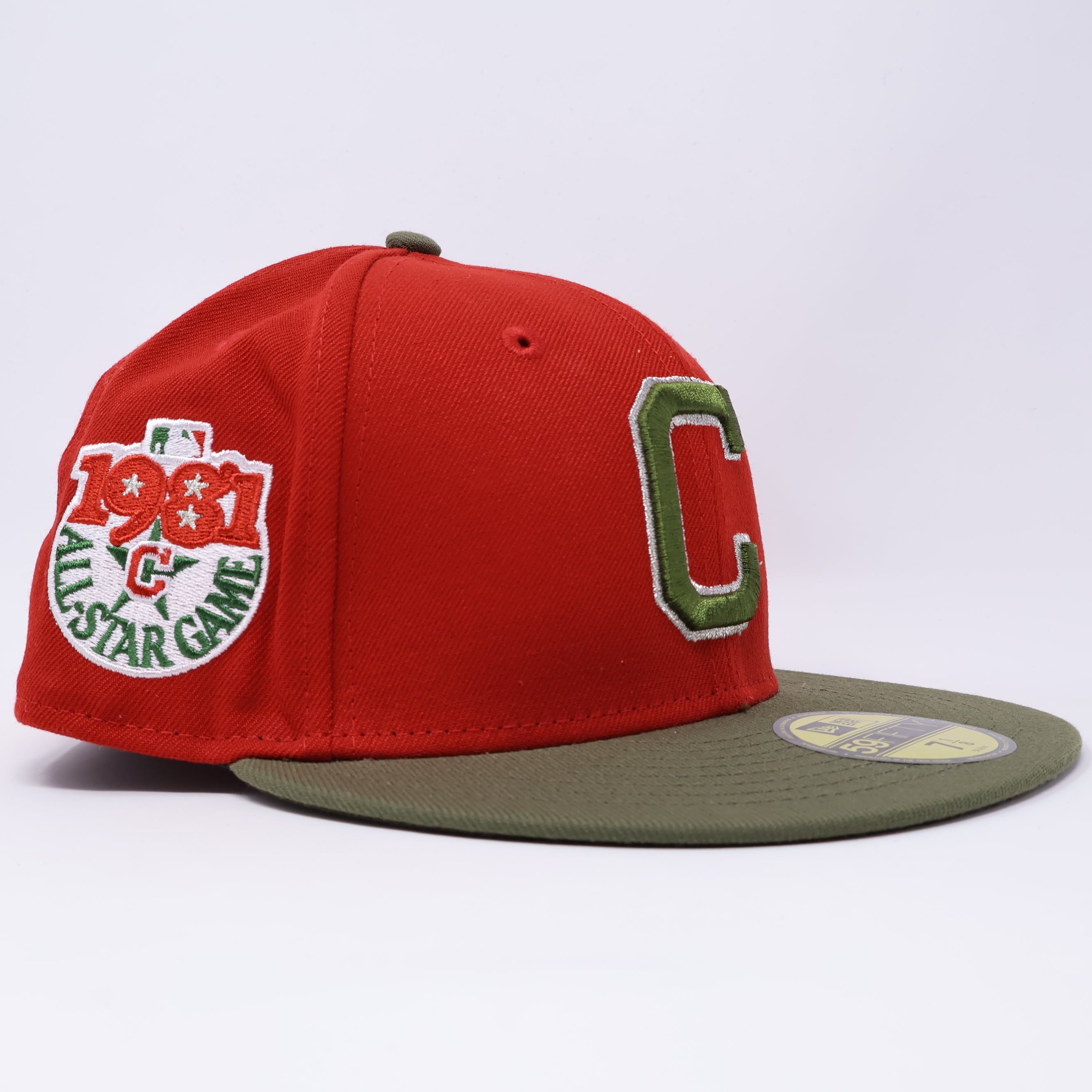 NEW 1/8 Red Cleveland Indians 1981 All Star Game 59fifty New Era Fitted Hat Cap