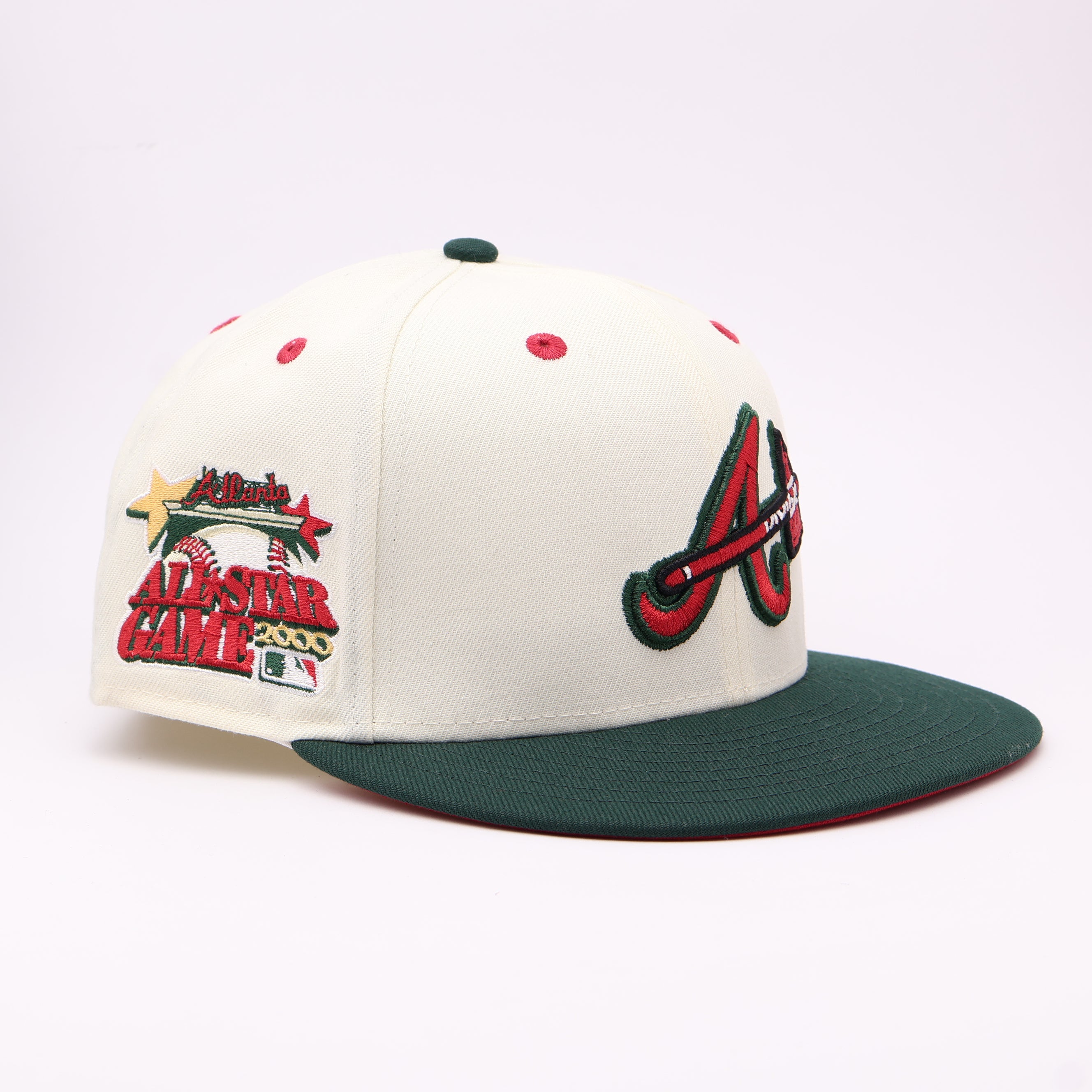 USED 1/2 Chrome Atlanta Braves 2000 All Star Game 59fifty New Era Fitted Hat Cap