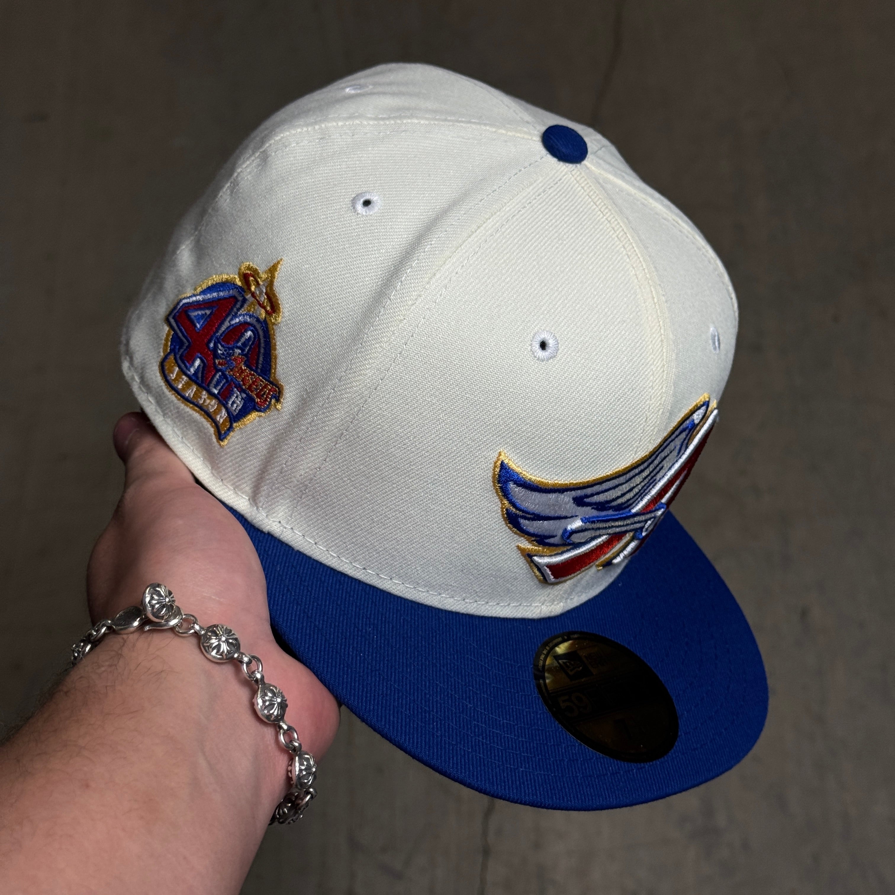 NWT 1/4 Chrome Los Angeles Angels 40th Season 59fifty New Era Fitted Hat Cap