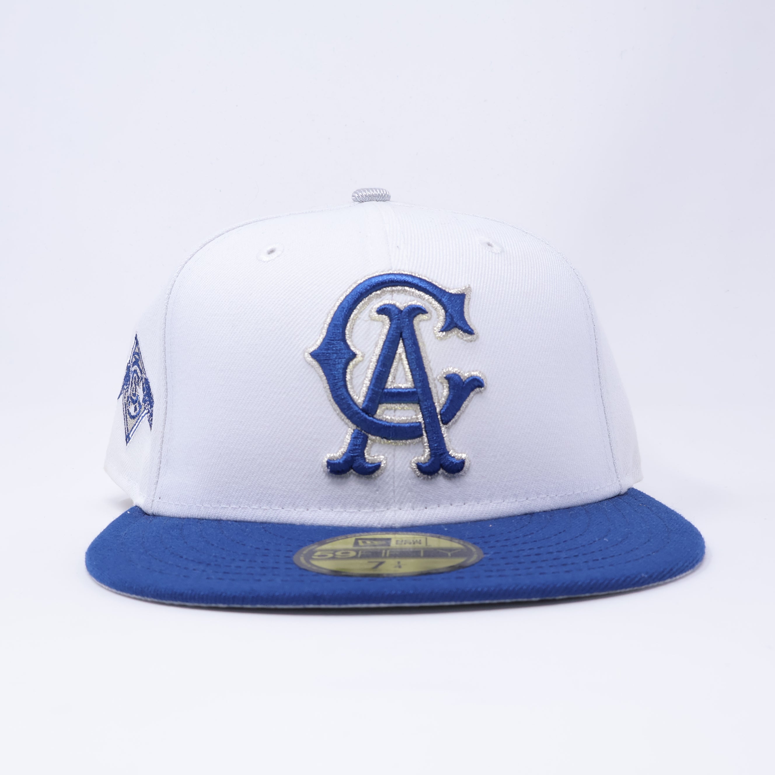 NWT 1/4 White Los Angeles Angels CA Logo 59fifty New Era Fitted Hat Cap
