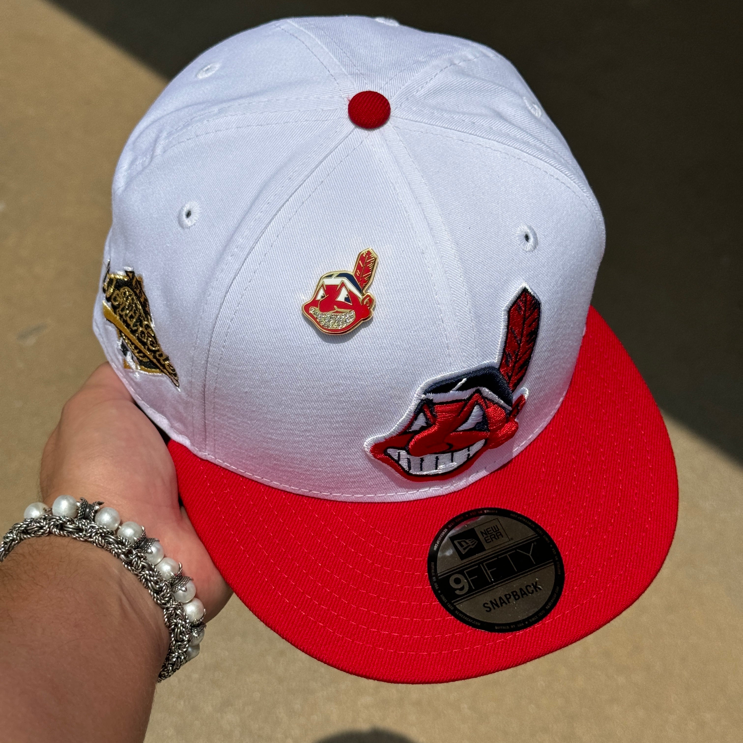 NEW White Chief Wahoo Cleveland Indians 1995 World Series 9Fifty New Era Adjustable Snapback