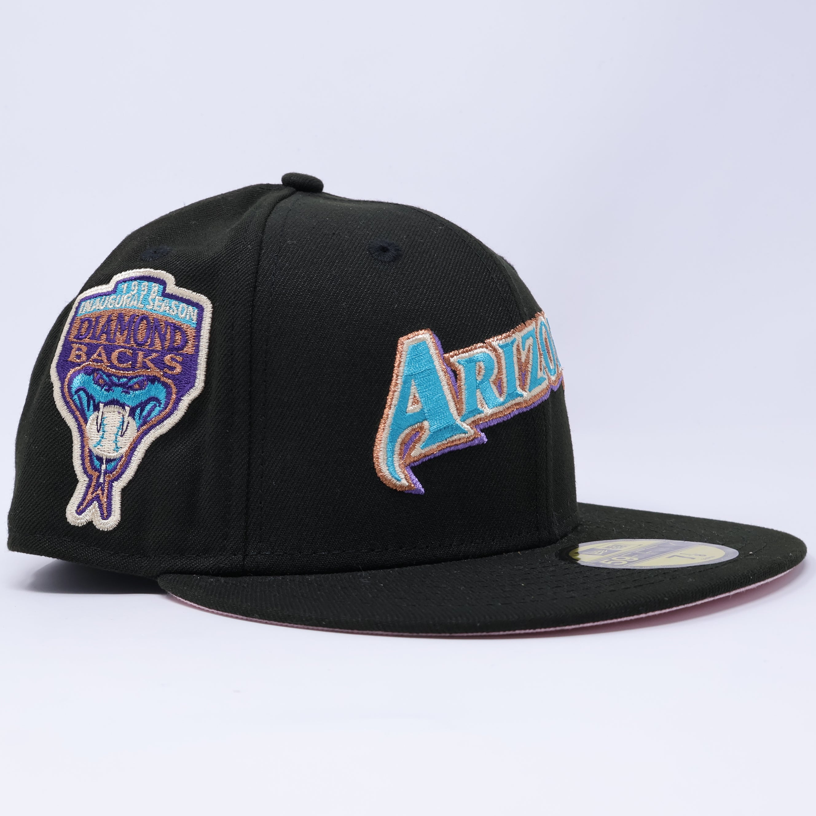 NWT 1/8 Black Arziona Diamondbacks 1998 Inaugural Season 59fifty New Era Fitted Hat Cap