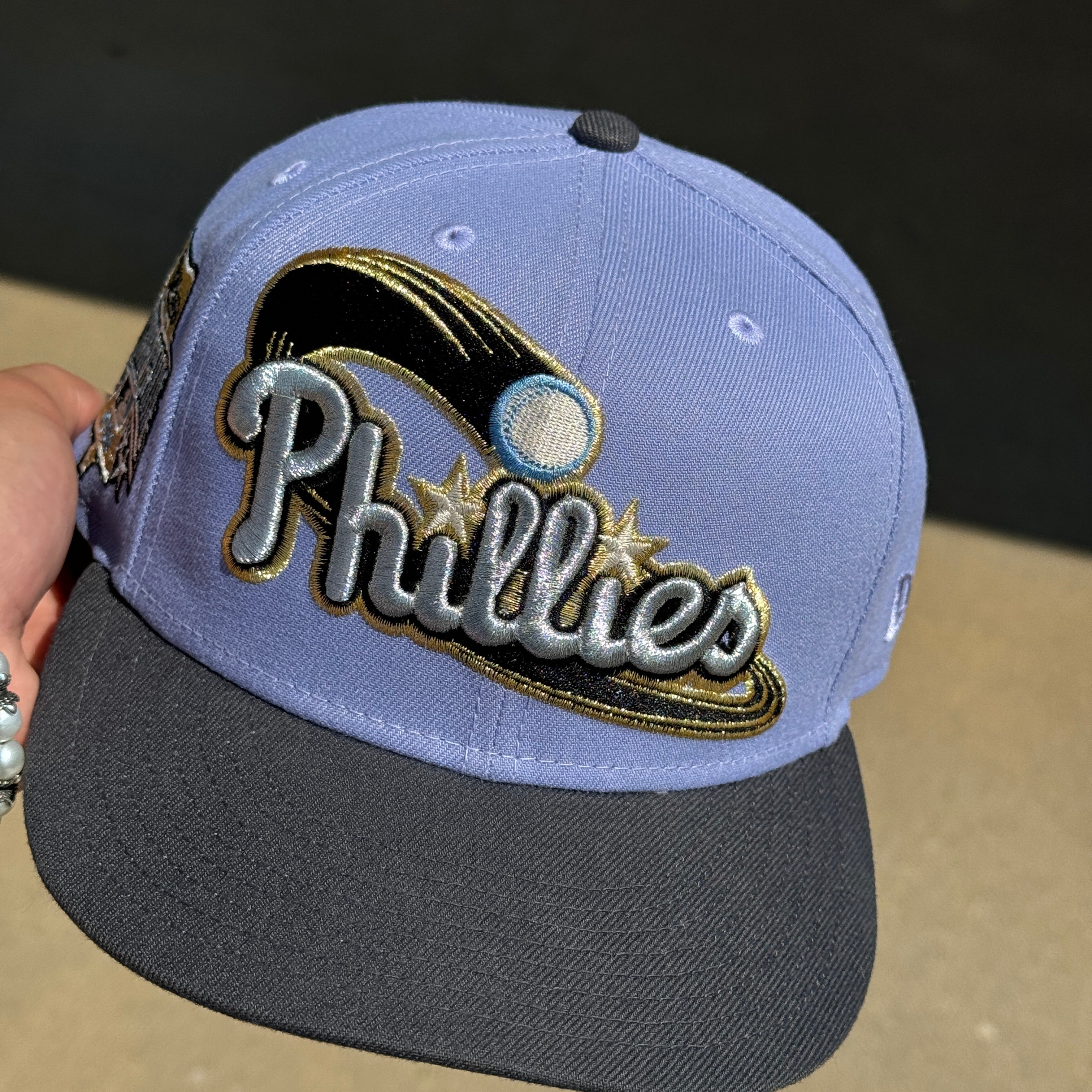 USED 1/2 Lavender Philadelphia Phillies 1996 All Star Game 59fifty New Era Fitted Hat Cap