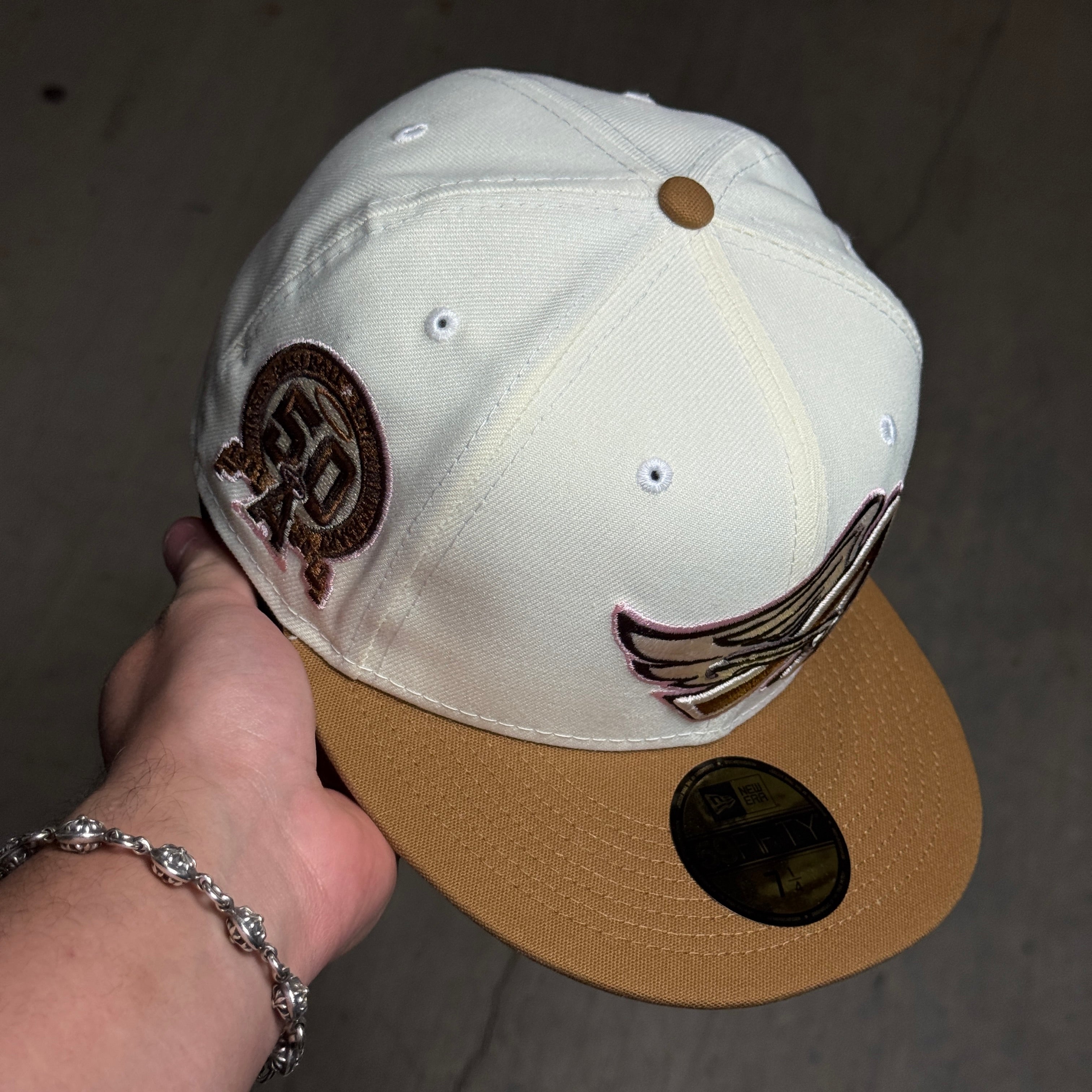 NWT 1/4 Chrome Los Angeles Angels 50th Anniversary 59fifty New Era Fitted Hat Cap