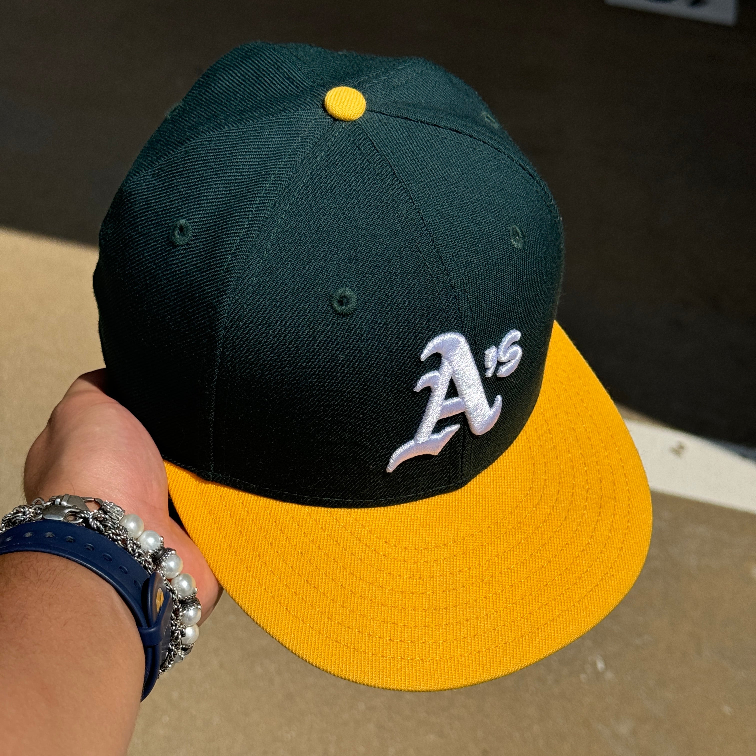 USED 1/8 Green Oakland Athletics 1980 World Series 59fifty New Era Fitted Hat Cap
