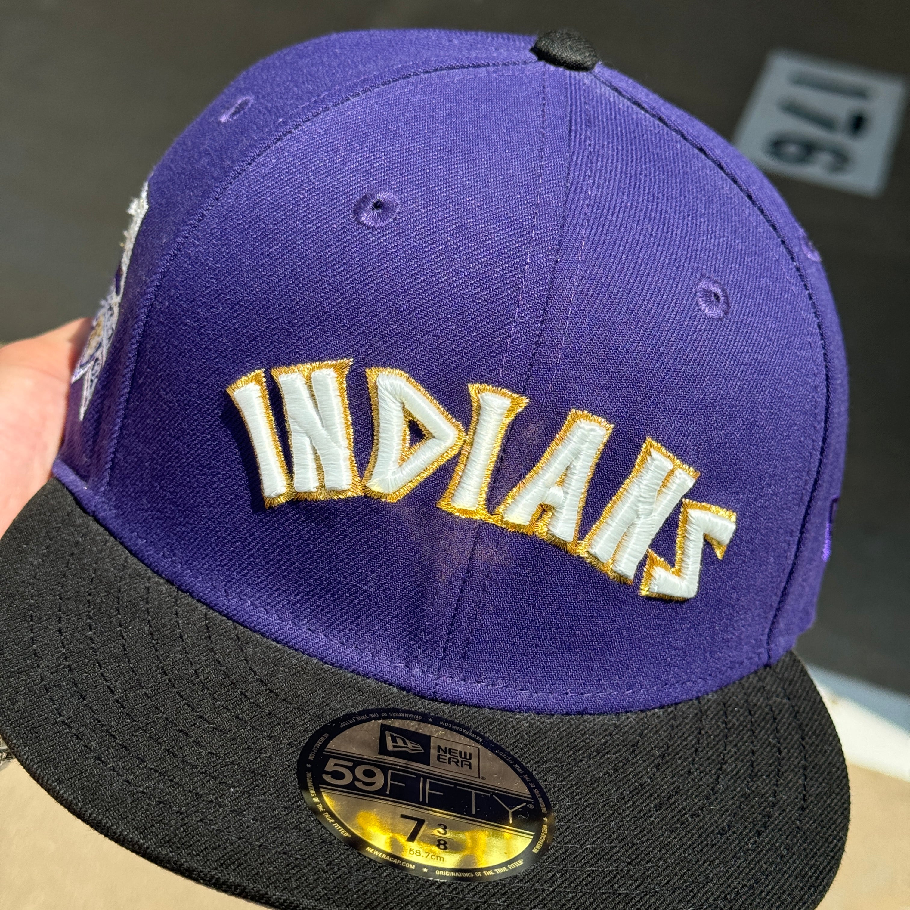 NEW 3/8 Purple Cleveland Indians All Star Game 1997 59fifty New Era Fitted Hat Cap