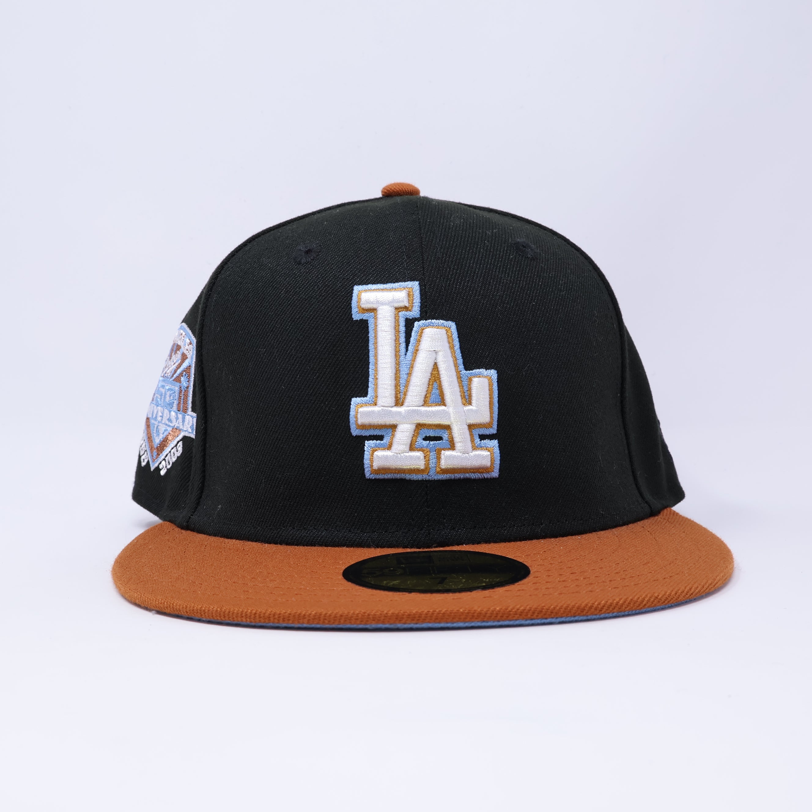 NEW 7 Black Los Angeles Dodgers 50th Anniversary 59fifty New Era Fitted Hat Cap