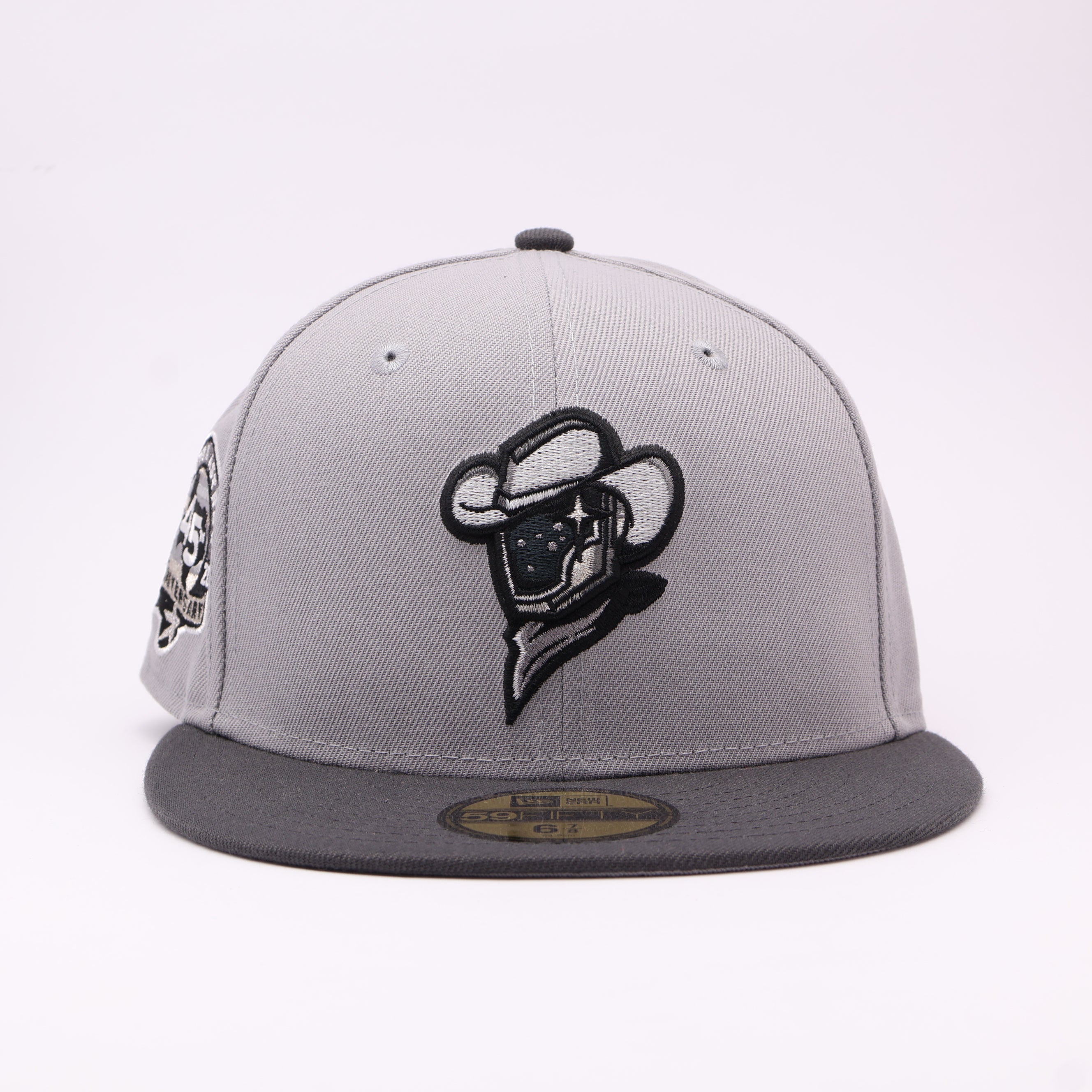 NWT 6 7/8 Gray Space City Cowboys 45th Anniversary 59fifty New Era Fitted Hat Cap