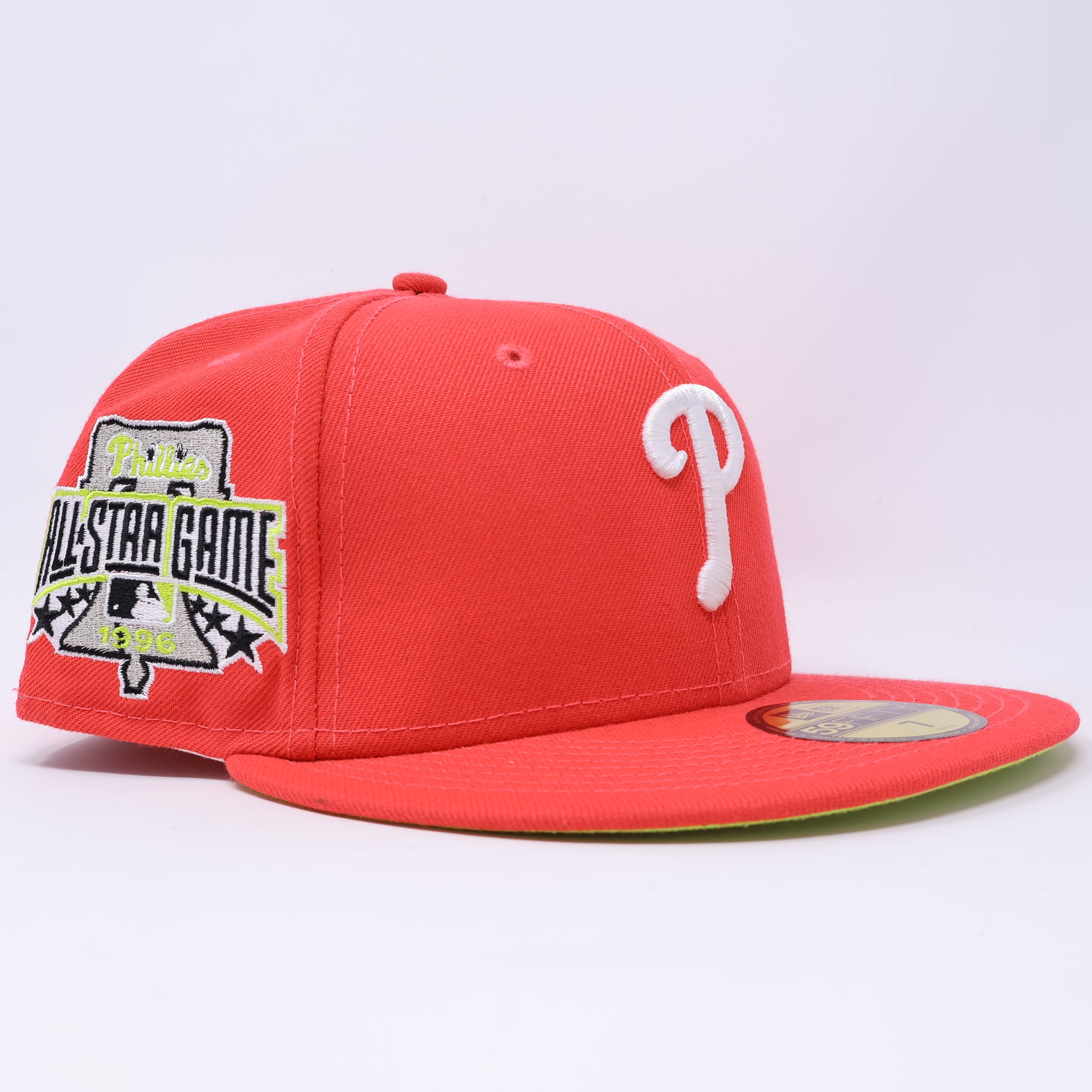 NEW 7 Neon Pink Philadelphia Phillies 1996 All Star Game 59fifty New Era Fitted Hat Cap