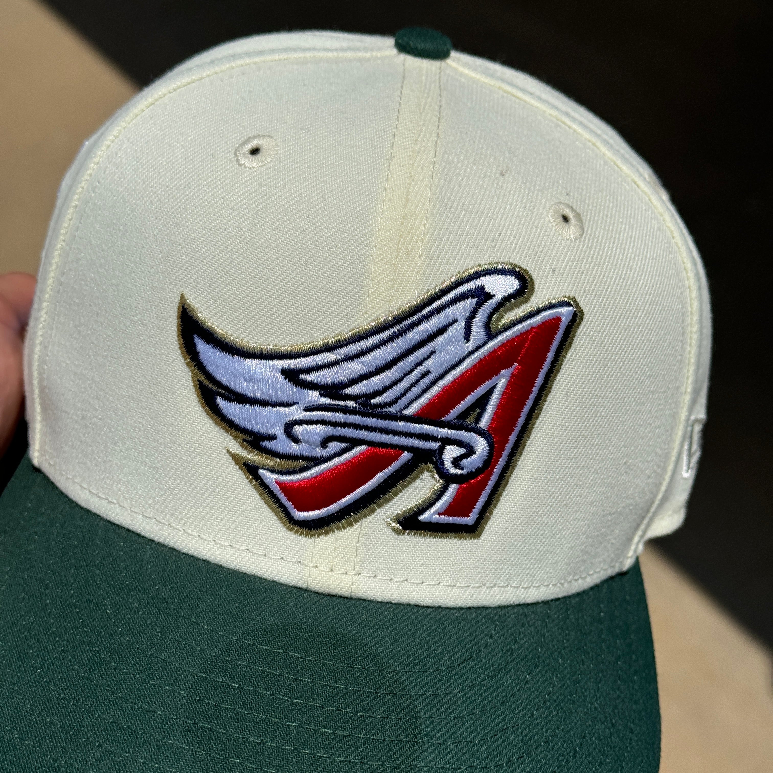 USED 3/8 Chrome Los Angeles Angels Anaheim 40th Season New Era Fitted Hat Cap