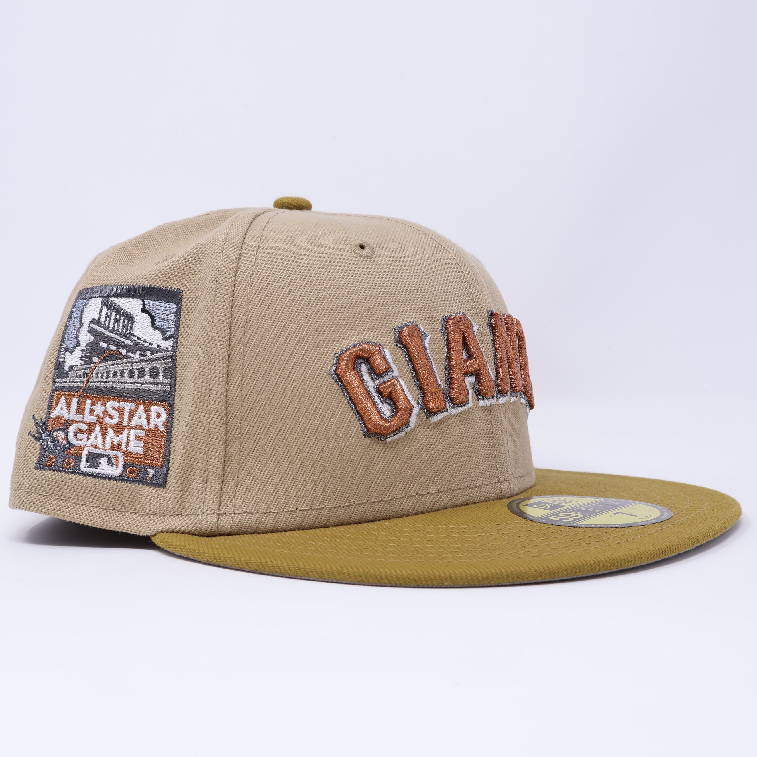 NWT 7 Khaki San Francisco Giants 2007 All Star Game 59fifty New Era Fitted Hat Cap