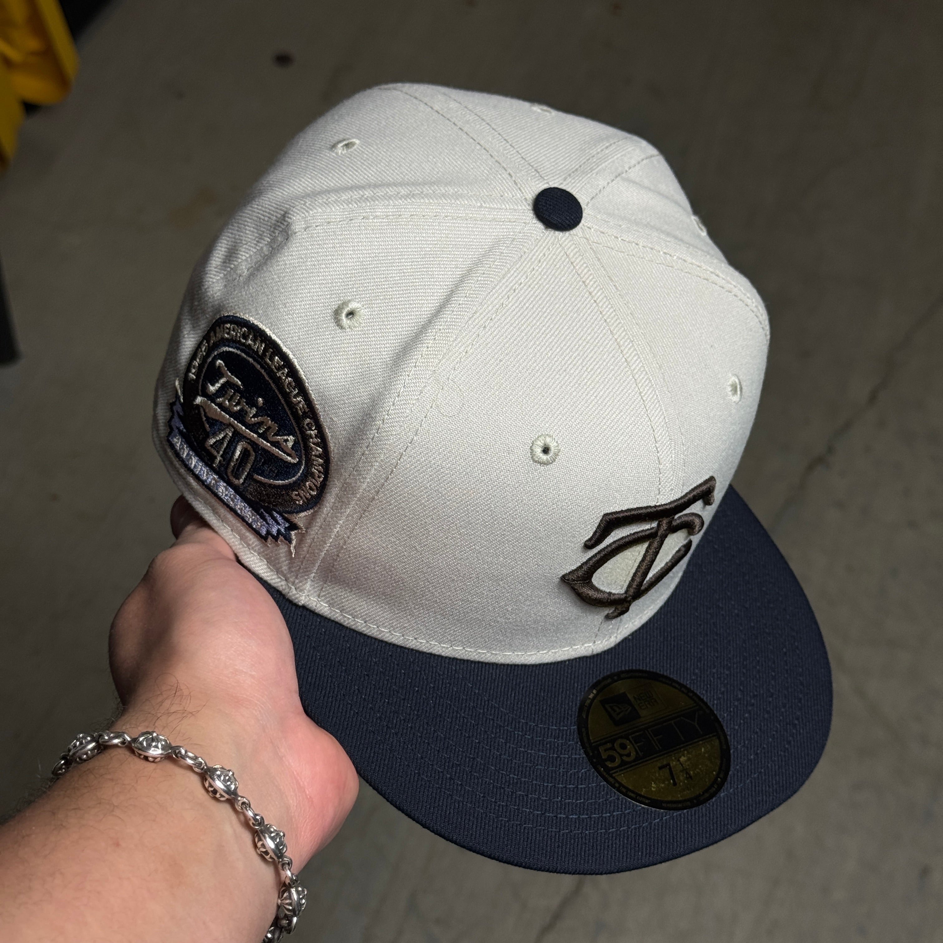 NWT 1/4 Stone Minnesota Twins 40th Anniversary 59fifty New Era Fitted Hat Cap