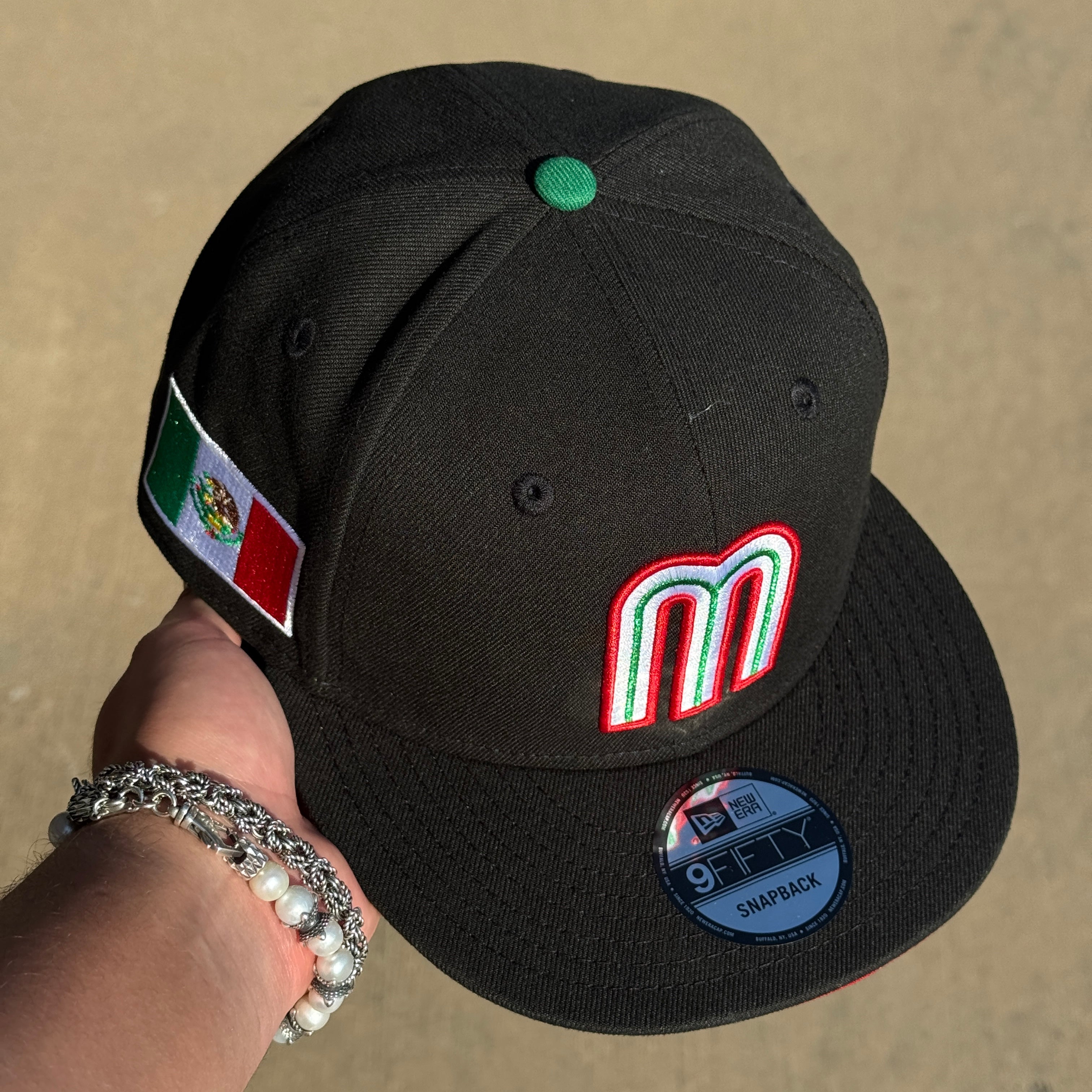 NWT Black Mexico WBC Mexican Flag 9Fifty New Era Snapback Adjustable Hat