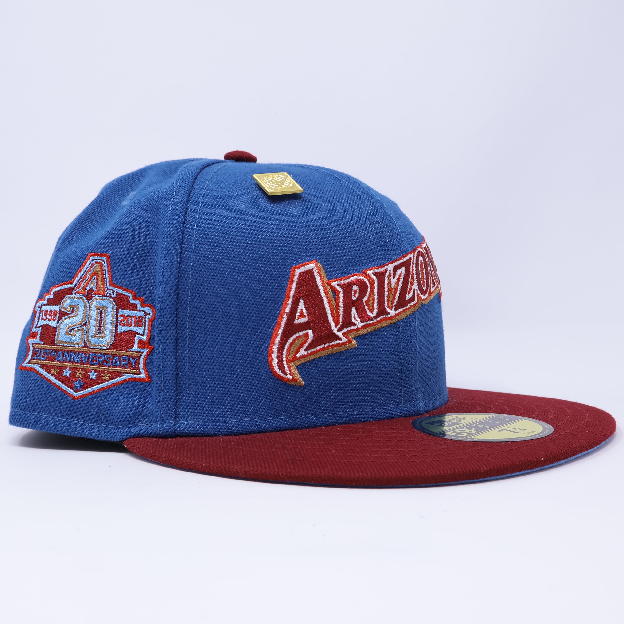 NEW 1/4 Blue Arizona Diamondbacks 20th Anniversary 59fifty New Era Fitted Hat Cap