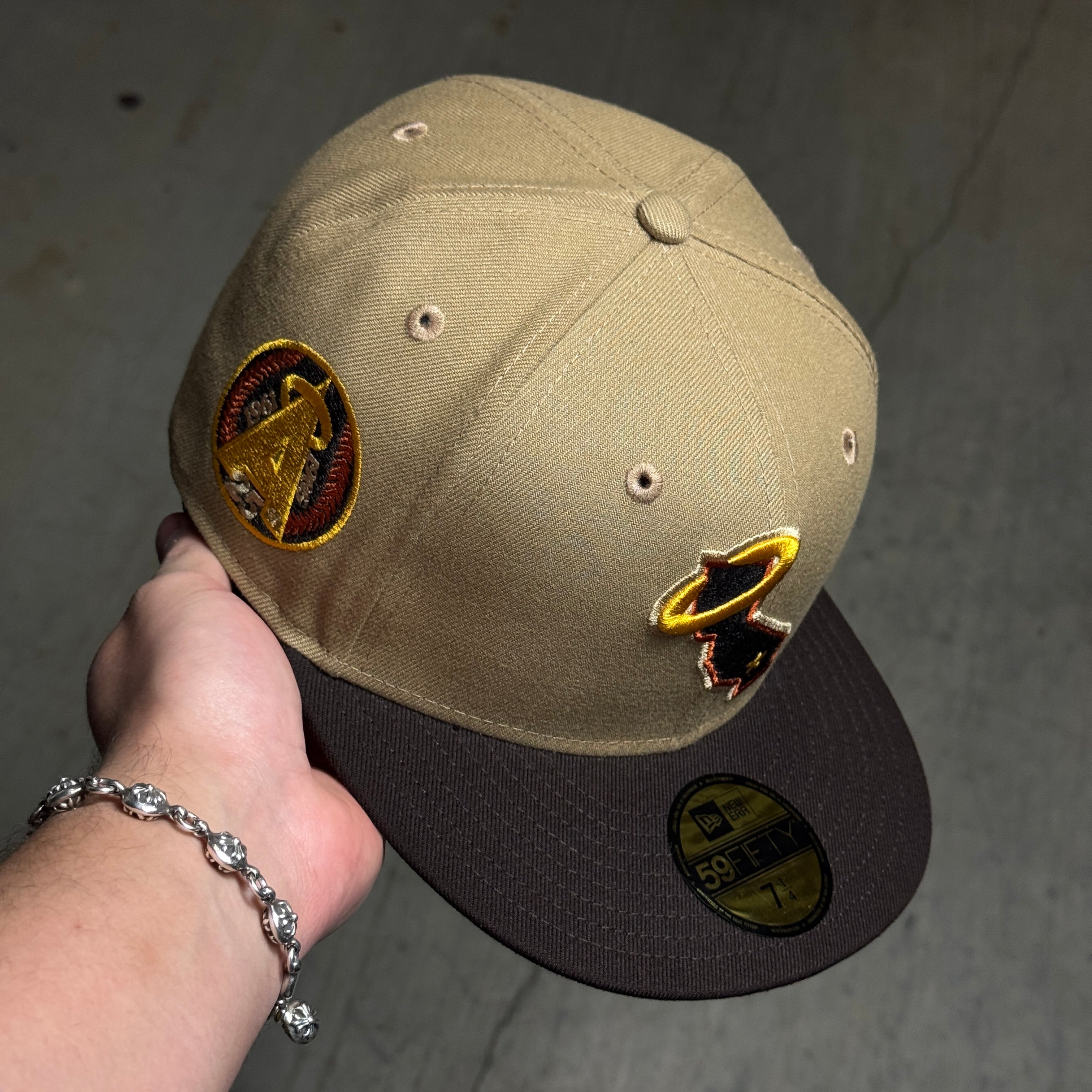NWT 1/4 Khaki Los Angeles Angels 25th Anniversary 59fifty New Era Fitted Hat Cap