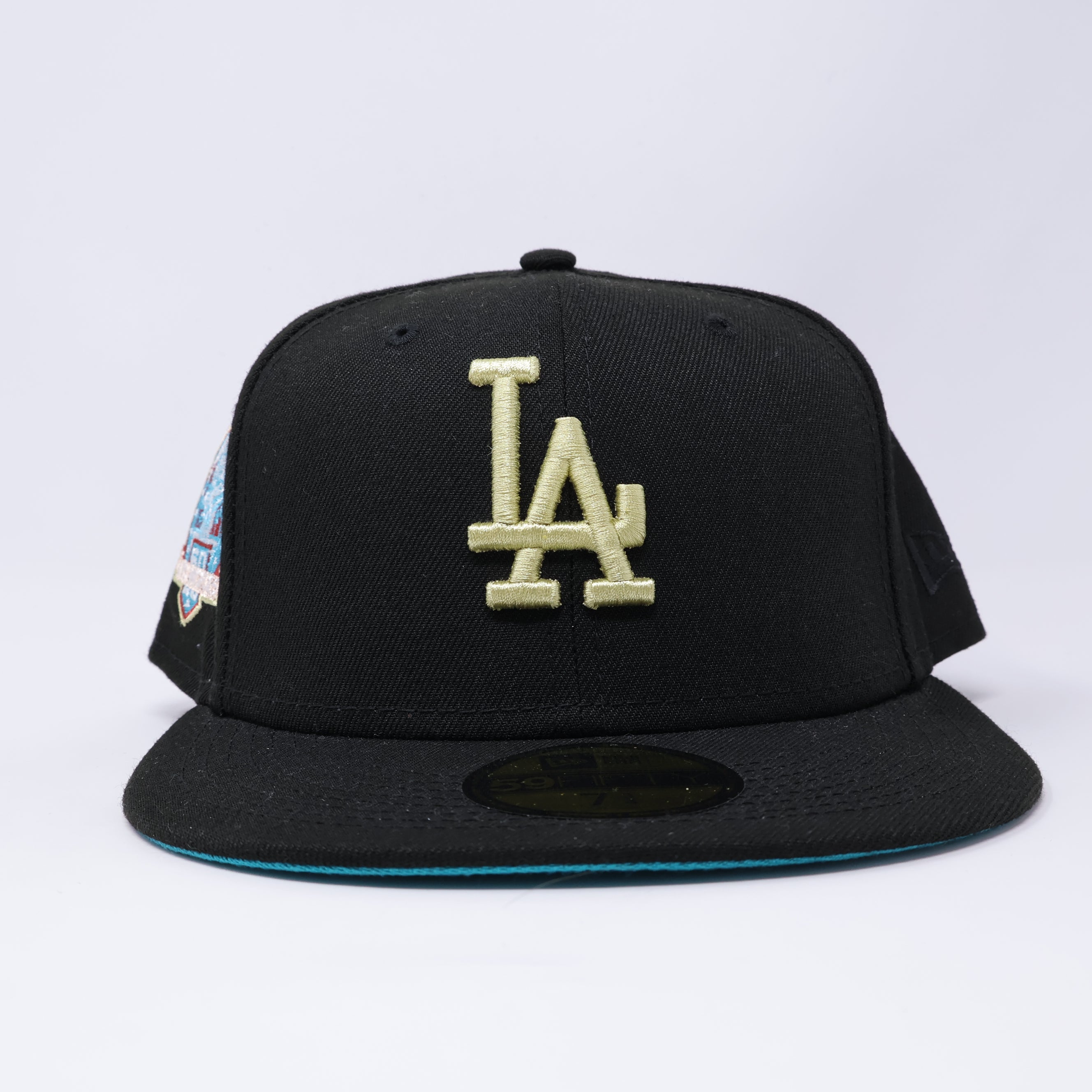 NWT 3/4 Black Los Angeles Dodgers 60th Anniversary 59fifty New Era Fitted Hat Cap