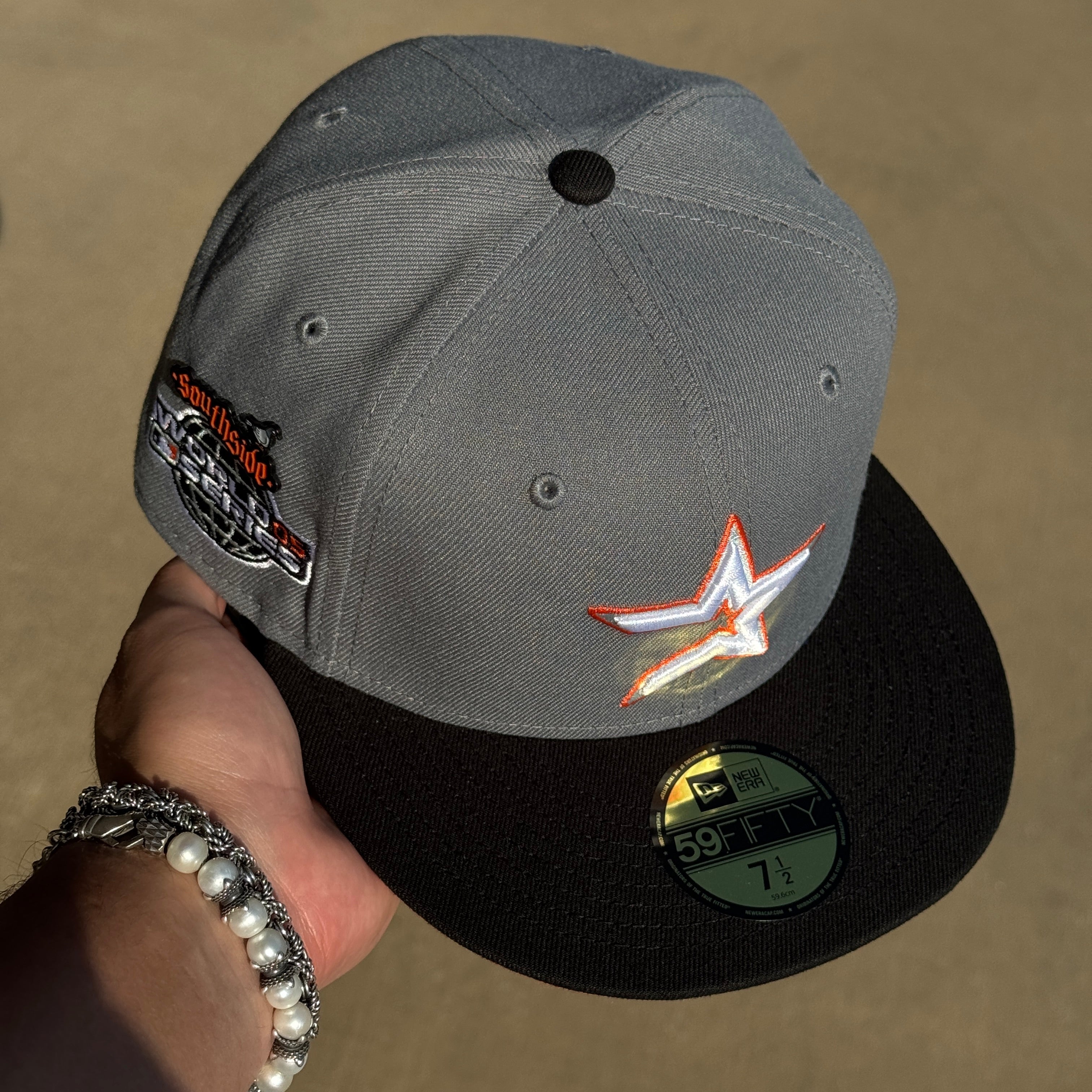 NWT 1/2 Gray Houston Astros 2005 World Series 59fifty New Era Fitted Hat Cap