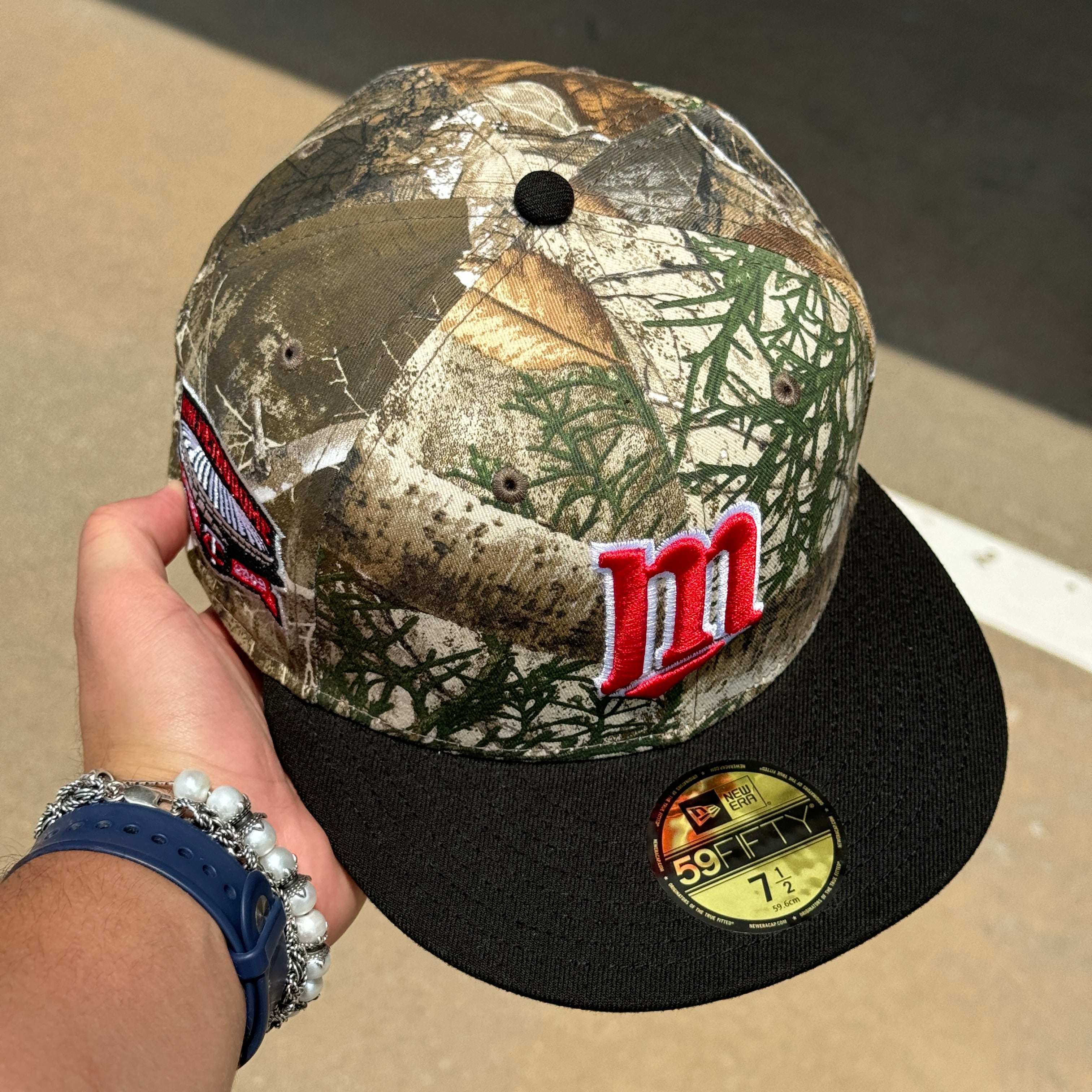 NEW 1/2 Camo Realtree Minnesota Twins HHH Metrodome 59fifty New Era Fitted Hat Cap