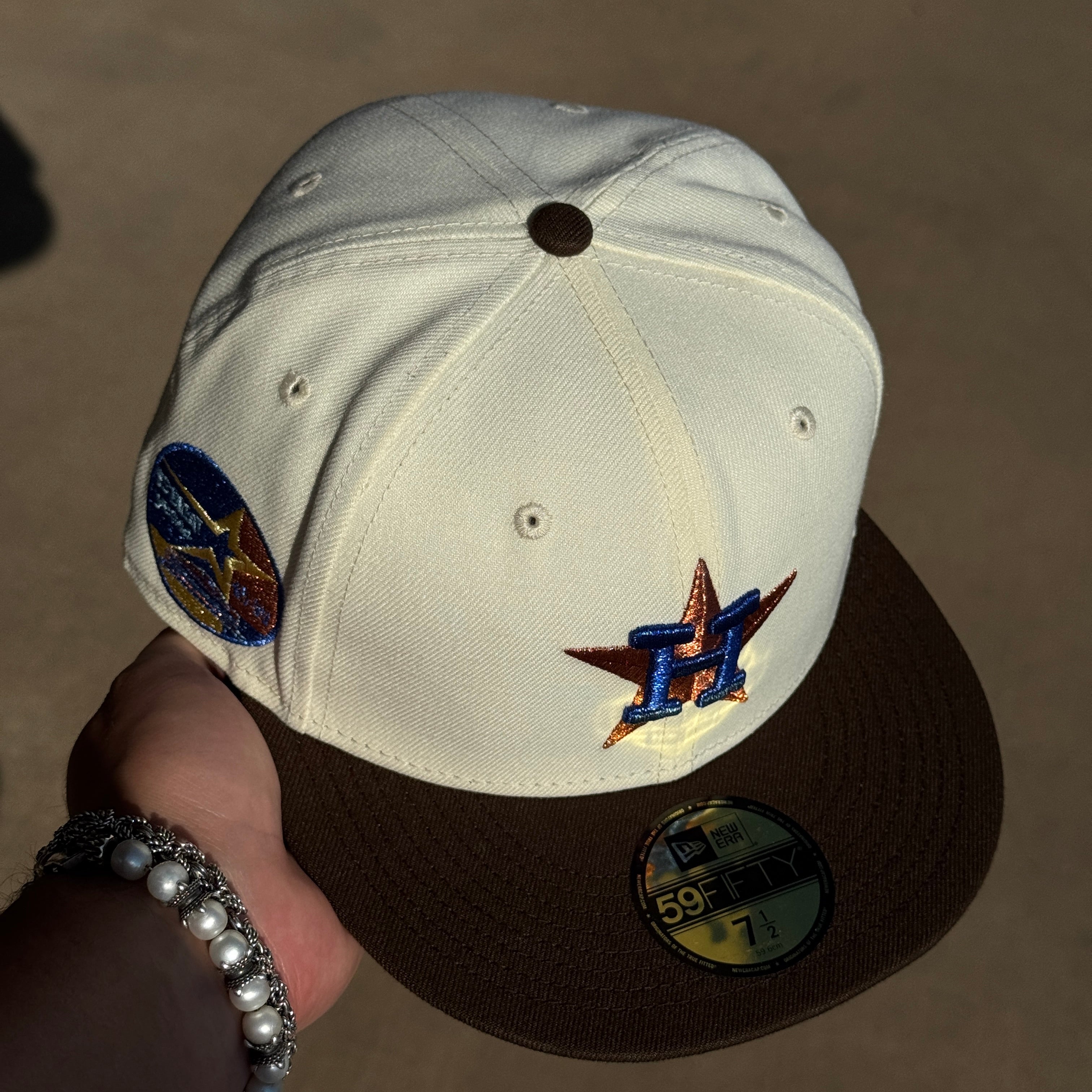 NWT 1/2 Chrome Houston Astros 35 Great Years 59fifty New Era Fitted Hat Cap