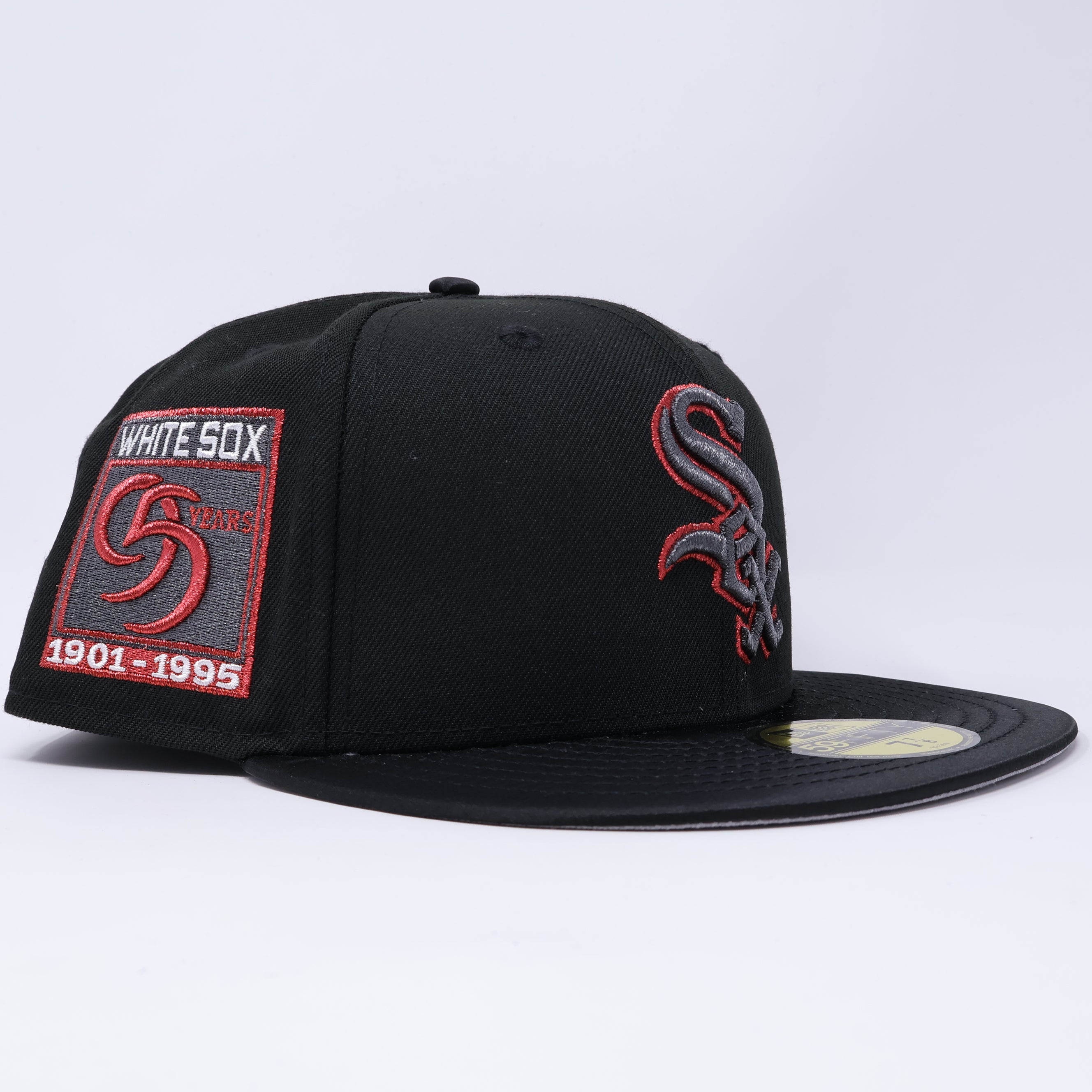 NEW Black Chicago White Sox 95 Years 59fifty New Era Fitted Hat Cap