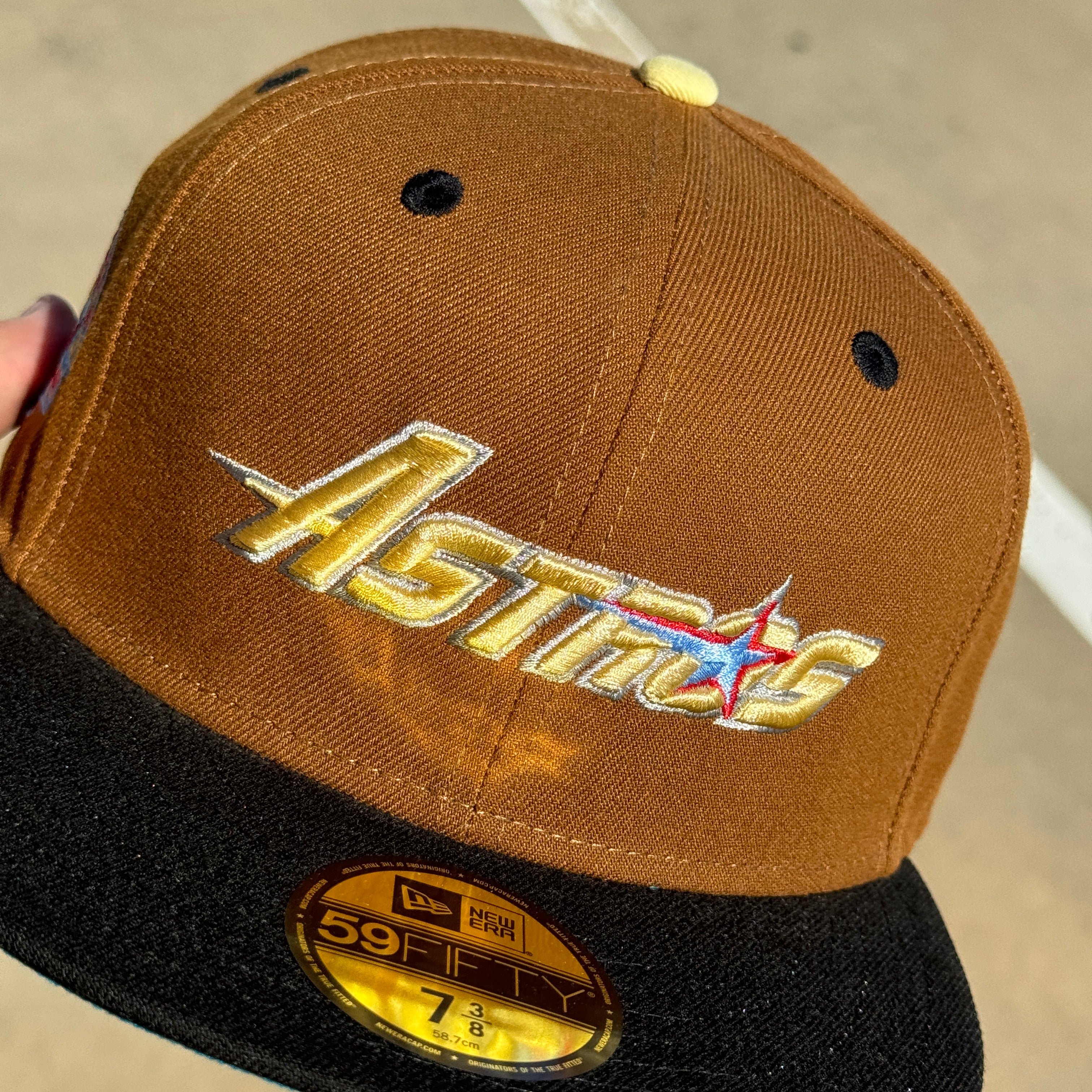 NEW 3/8 Brown Houston Astros 45th Anniversary New Era Fitted Hat Cap