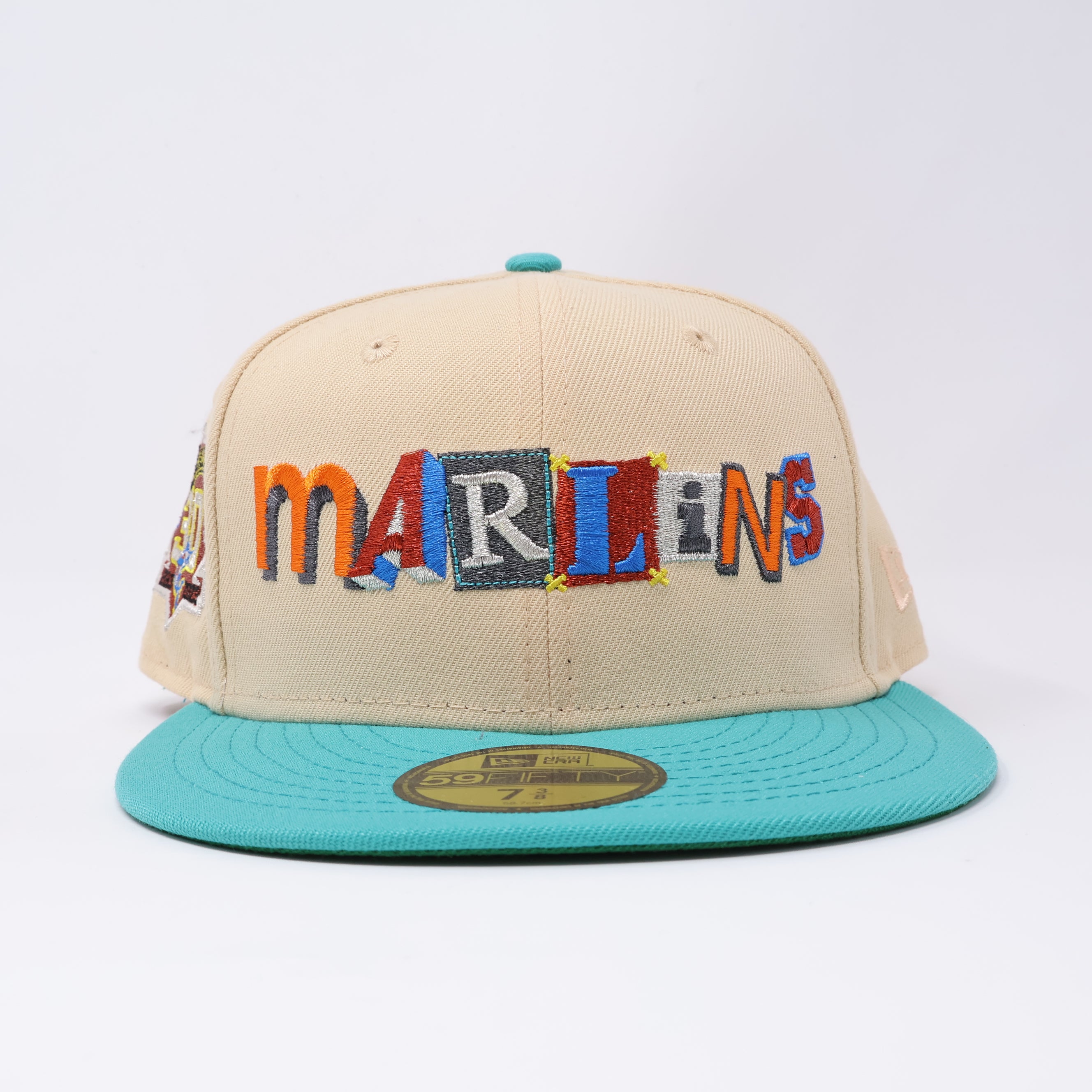 NWT 3/8 Khaki Florida Marlins 30th Anniversary 59fifty New Era Fitted Hat Cap